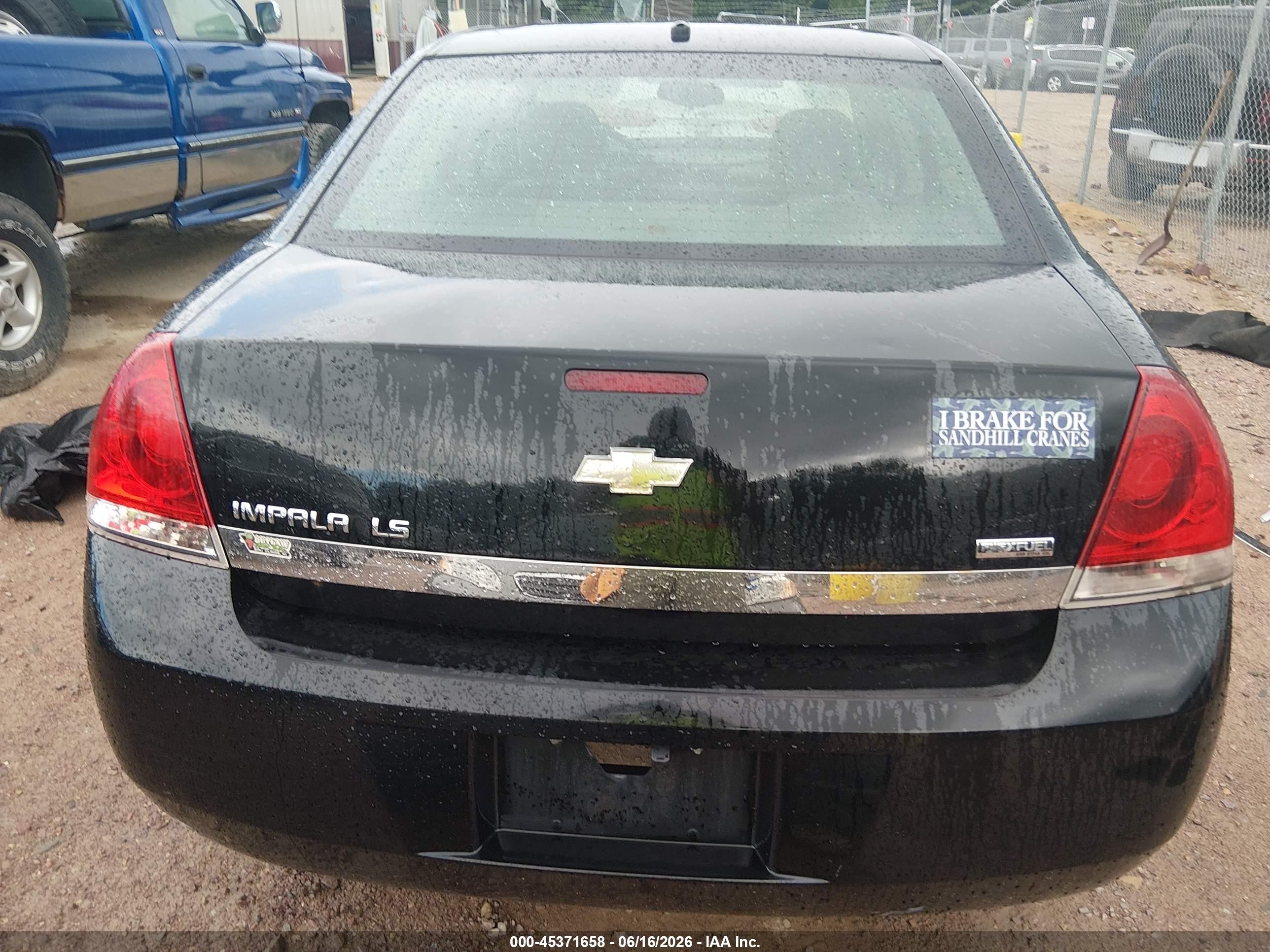2008 Chevrolet Impala Ls Black vin: 2G1WB58K481377625