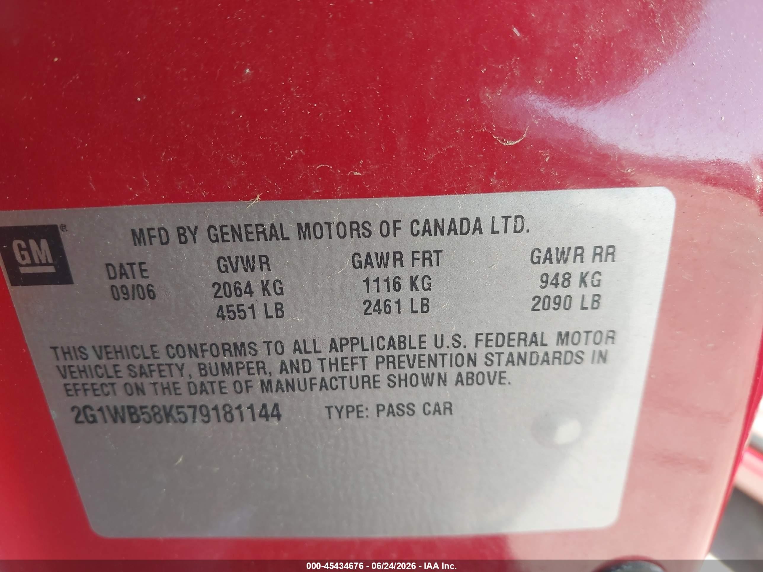 2007 Chevrolet Impala Ls Red vin: 2G1WB58K579181144