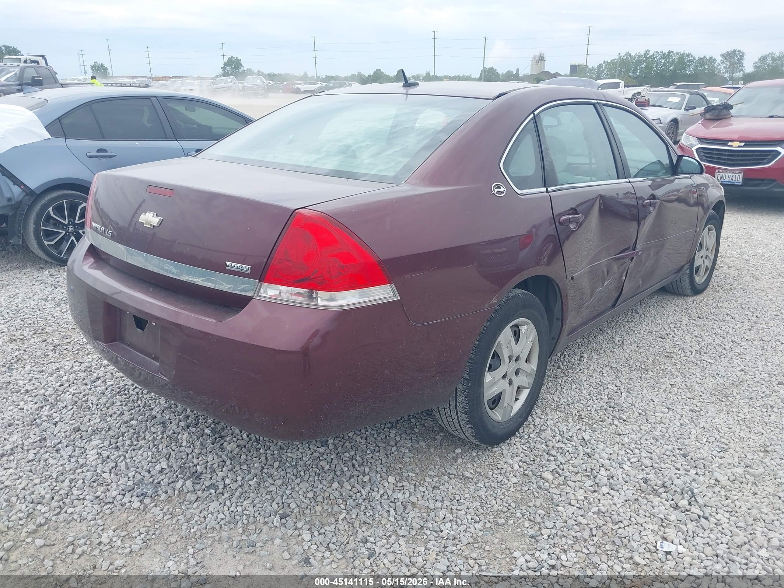 2007 Chevrolet Impala Ls Burgundy vin: 2G1WB58K579201635