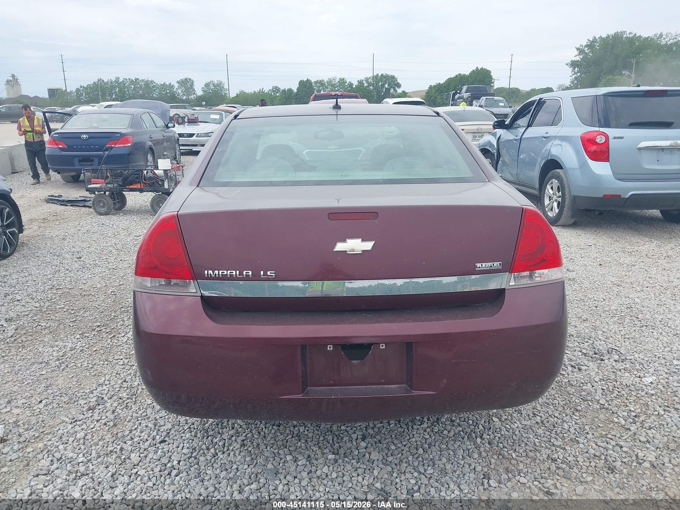 2007 Chevrolet Impala Ls Burgundy vin: 2G1WB58K579201635