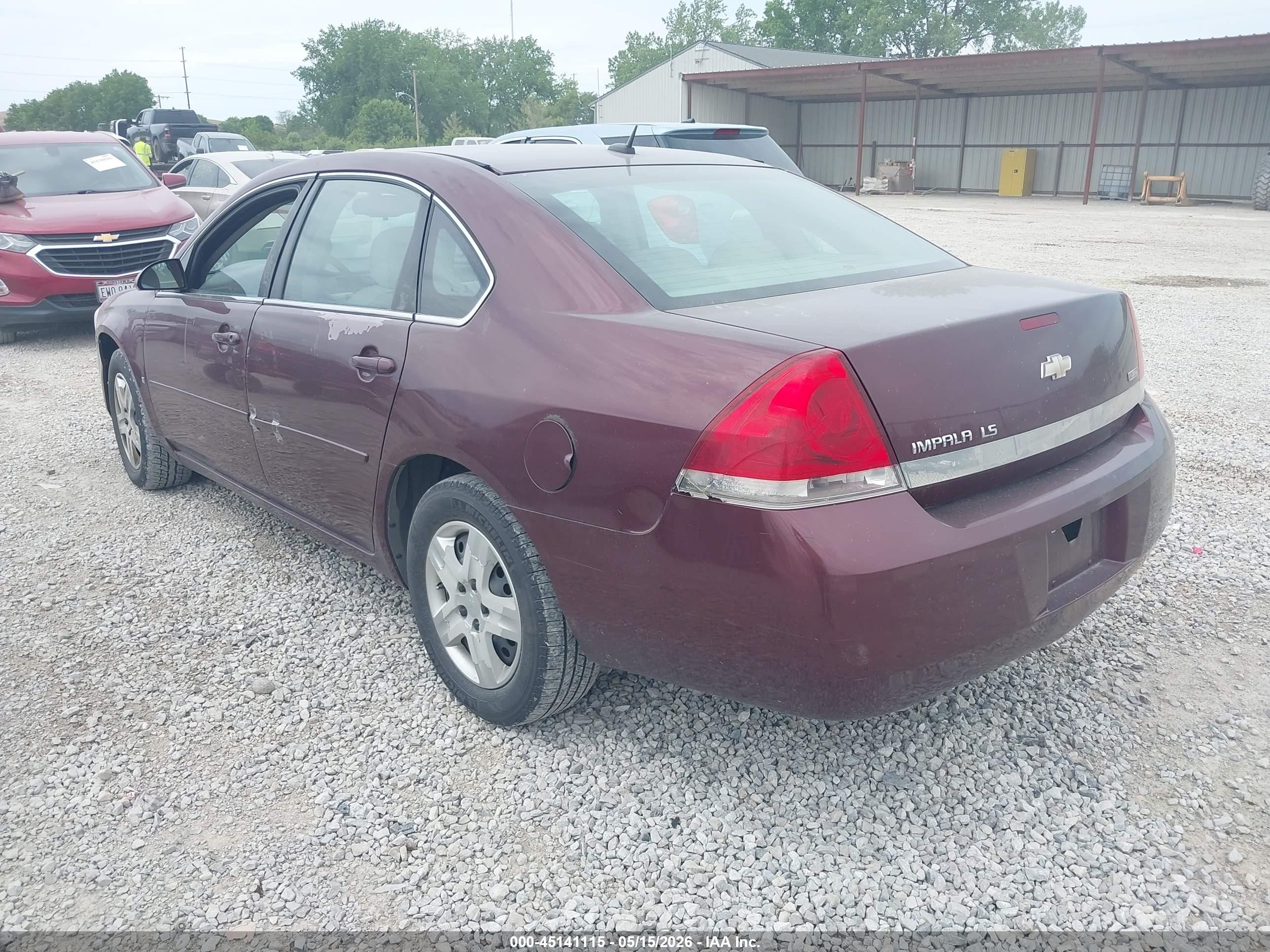 2007 Chevrolet Impala Ls Burgundy vin: 2G1WB58K579201635