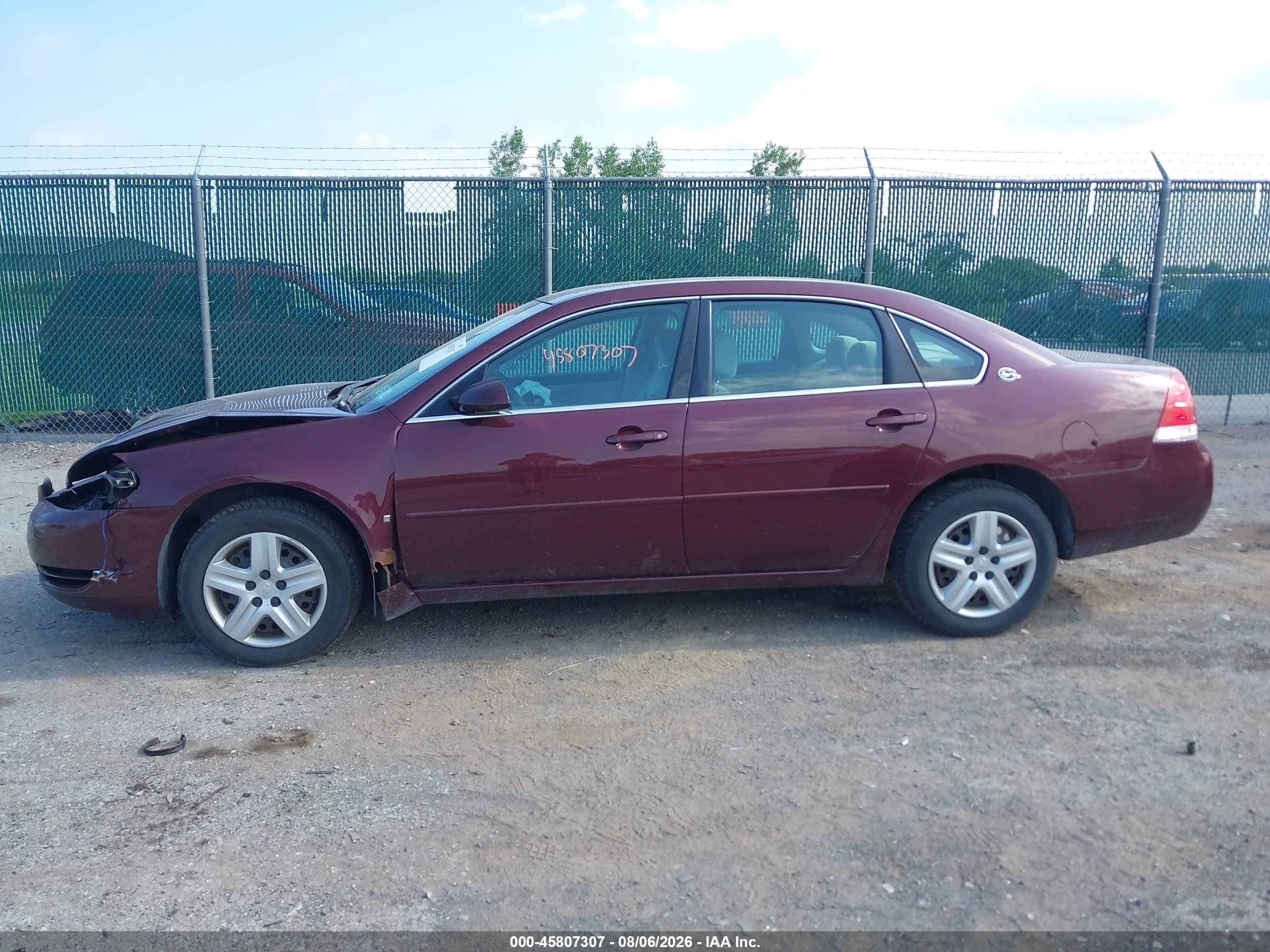 2007 Chevrolet Impala Ls Red vin: 2G1WB58K579325243