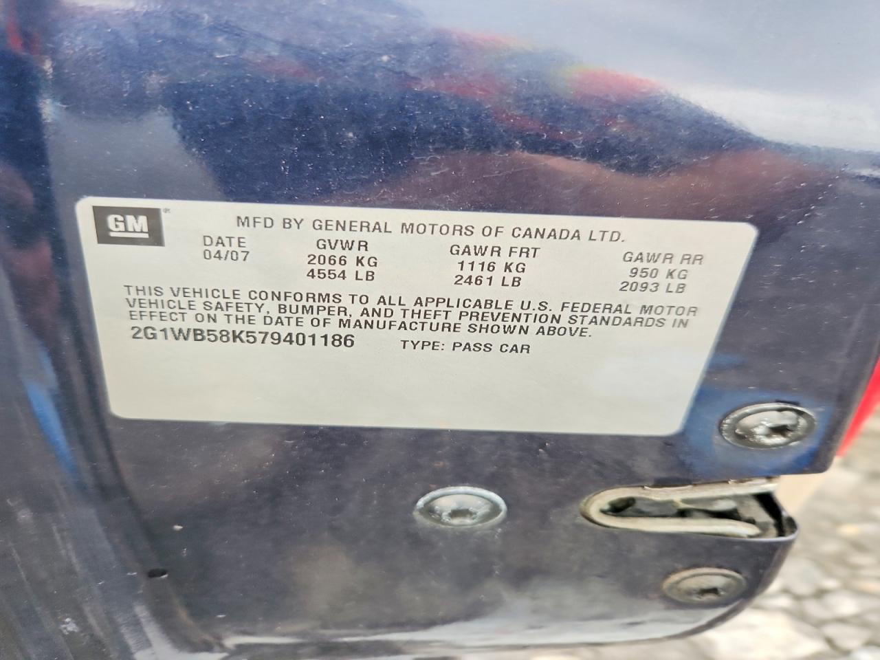 2007 Chevrolet Impala Ls Синий vin: 2G1WB58K579401186