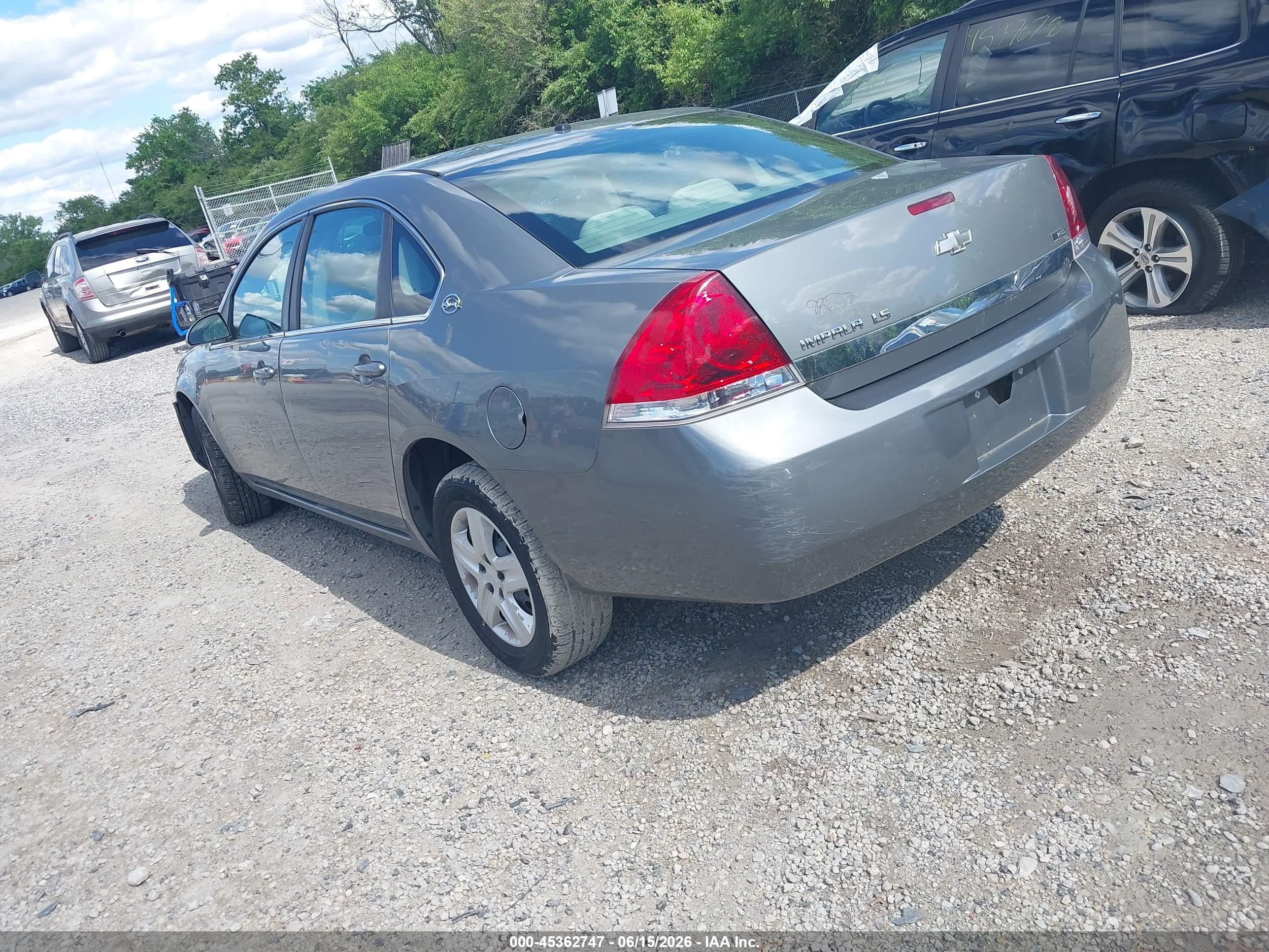 2008 Chevrolet Impala Ls Gray vin: 2G1WB58K581293166