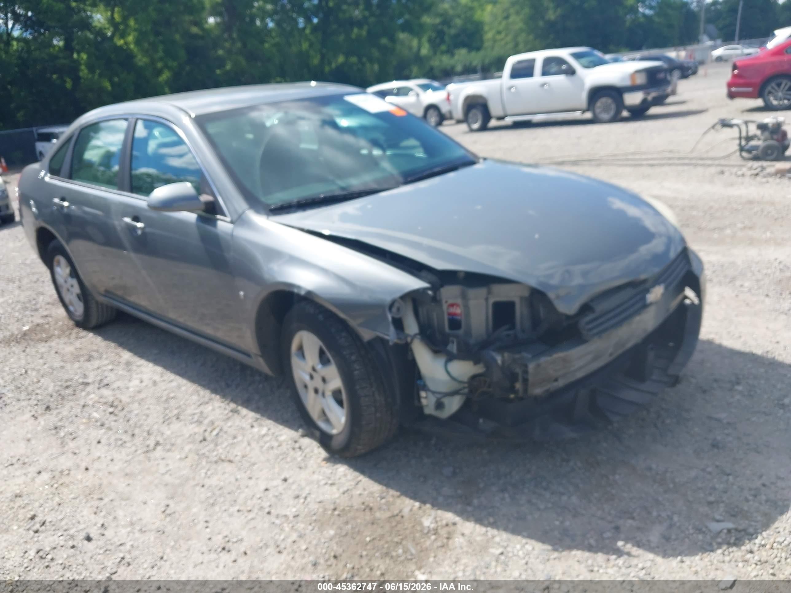 2008 Chevrolet Impala Ls Gray vin: 2G1WB58K581293166