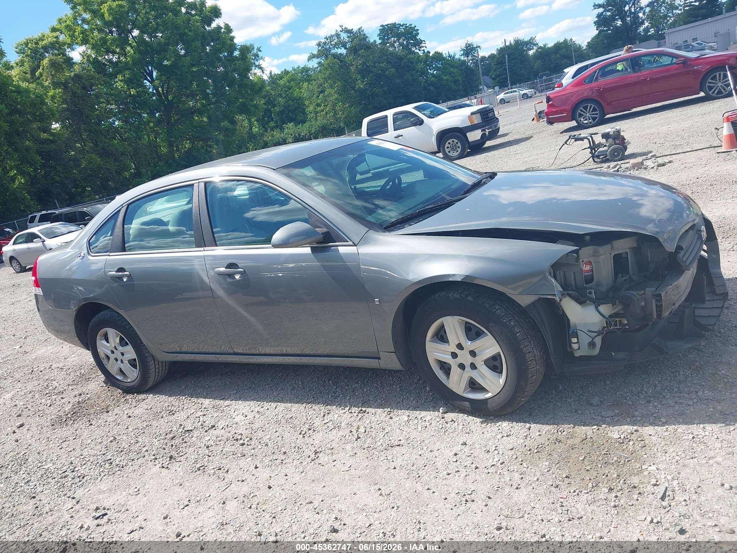 2008 Chevrolet Impala Ls Gray vin: 2G1WB58K581293166