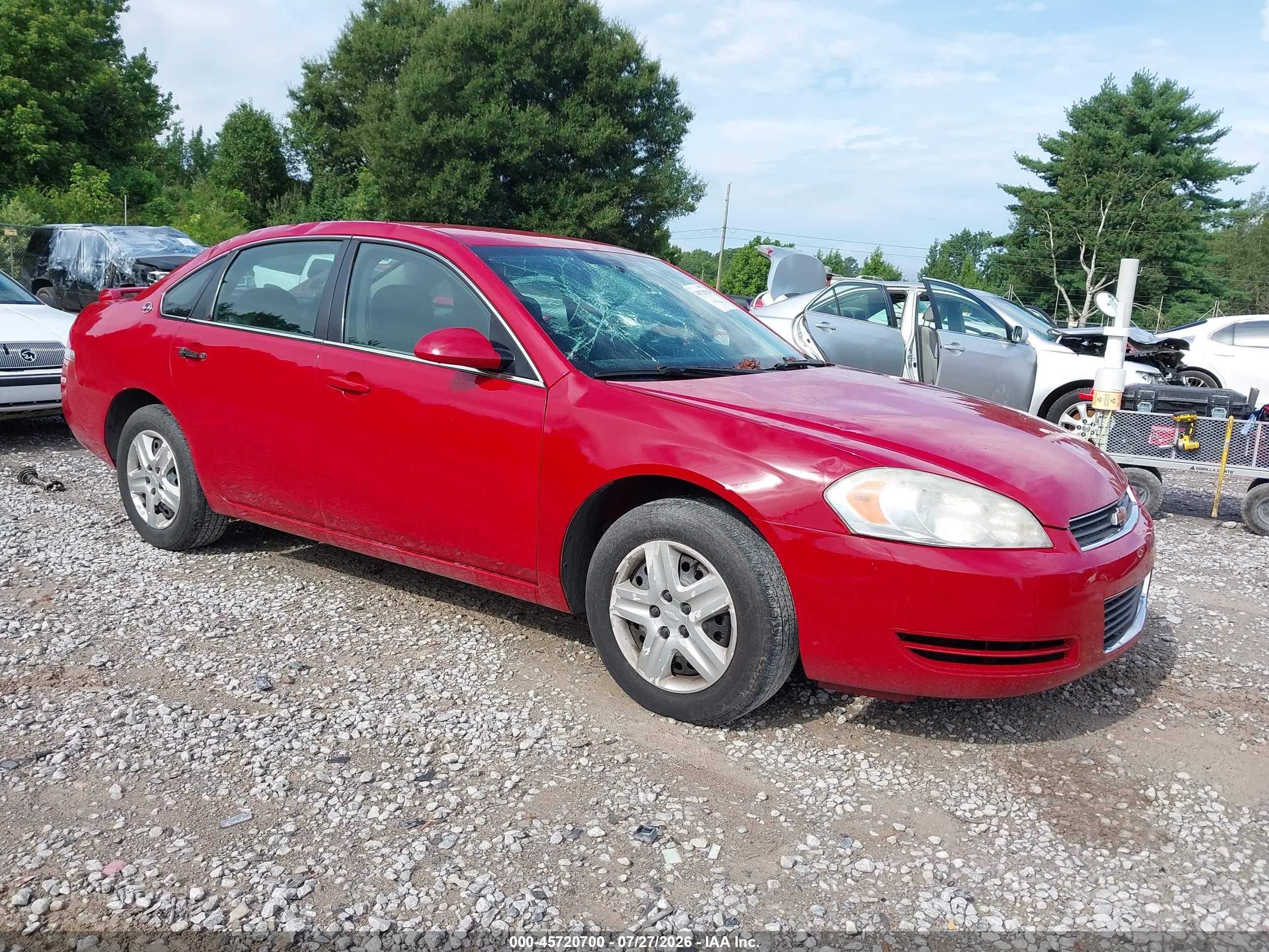 2008 Chevrolet Impala Ls Red vin: 2G1WB58K589241229