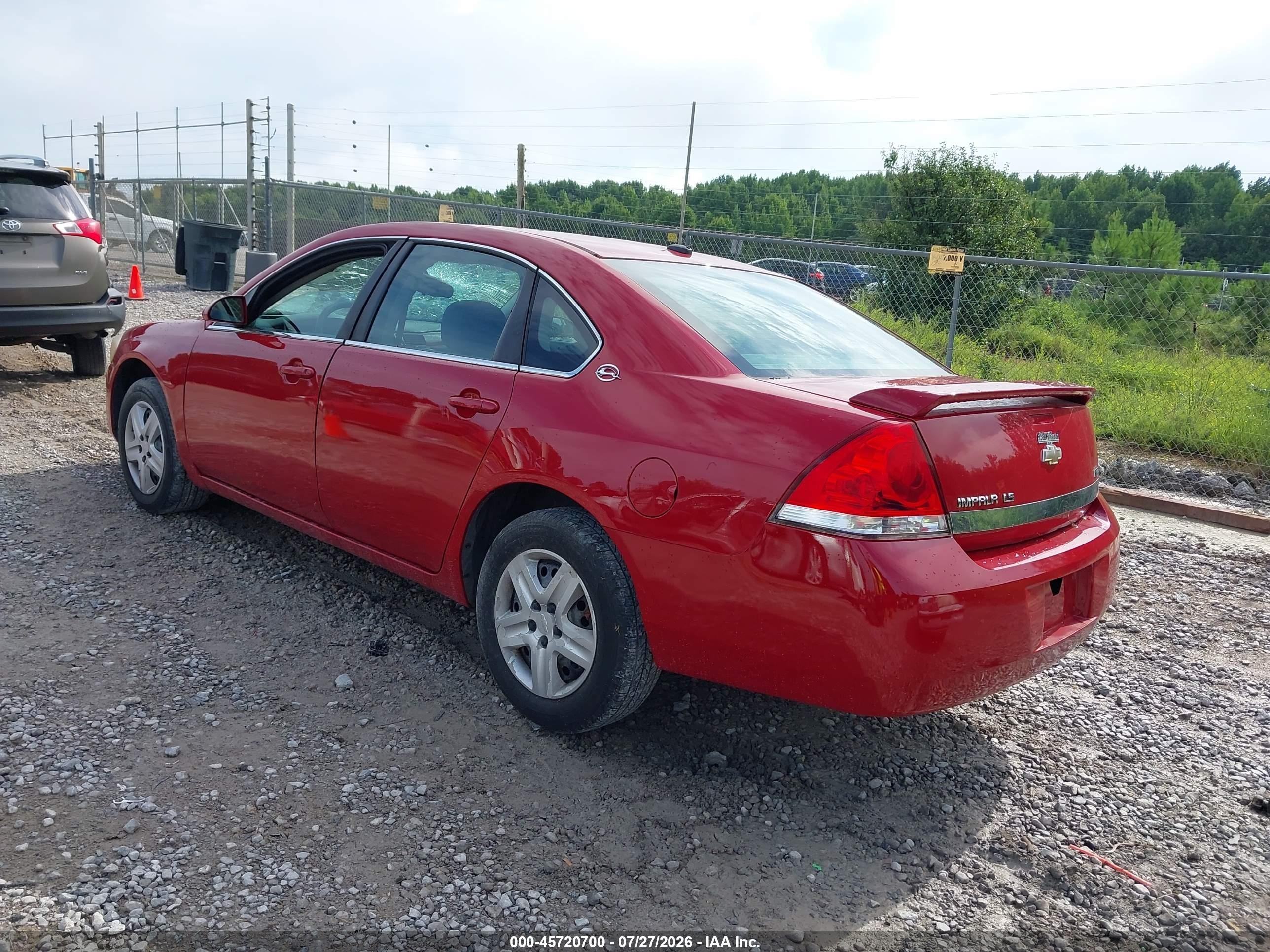 2008 Chevrolet Impala Ls Red vin: 2G1WB58K589241229