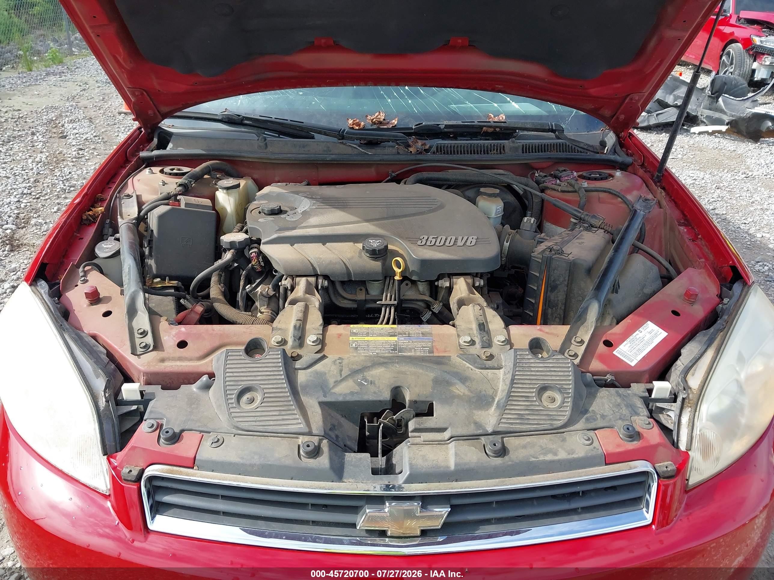 2008 Chevrolet Impala Ls Red vin: 2G1WB58K589241229