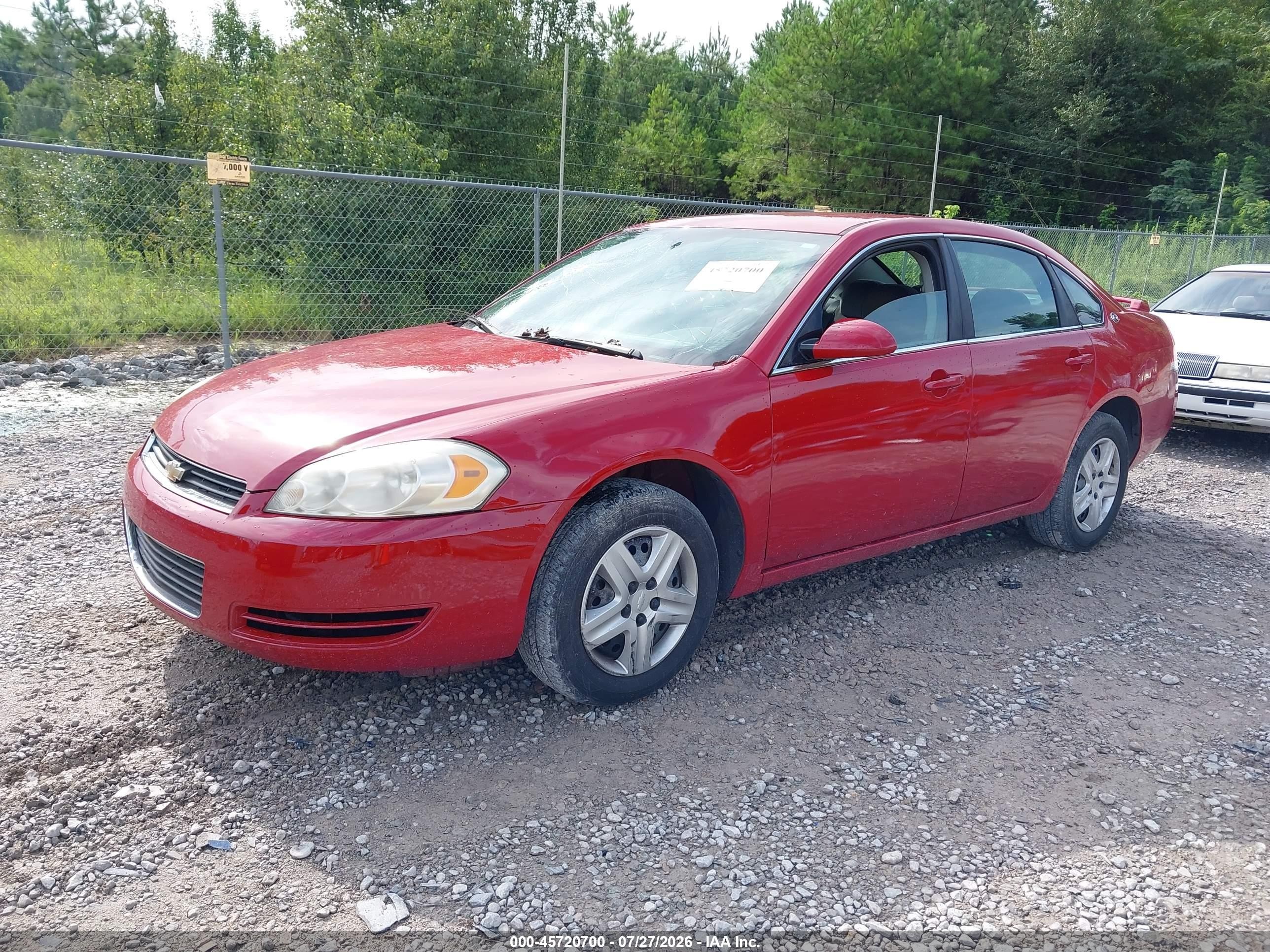 2008 Chevrolet Impala Ls Red vin: 2G1WB58K589241229