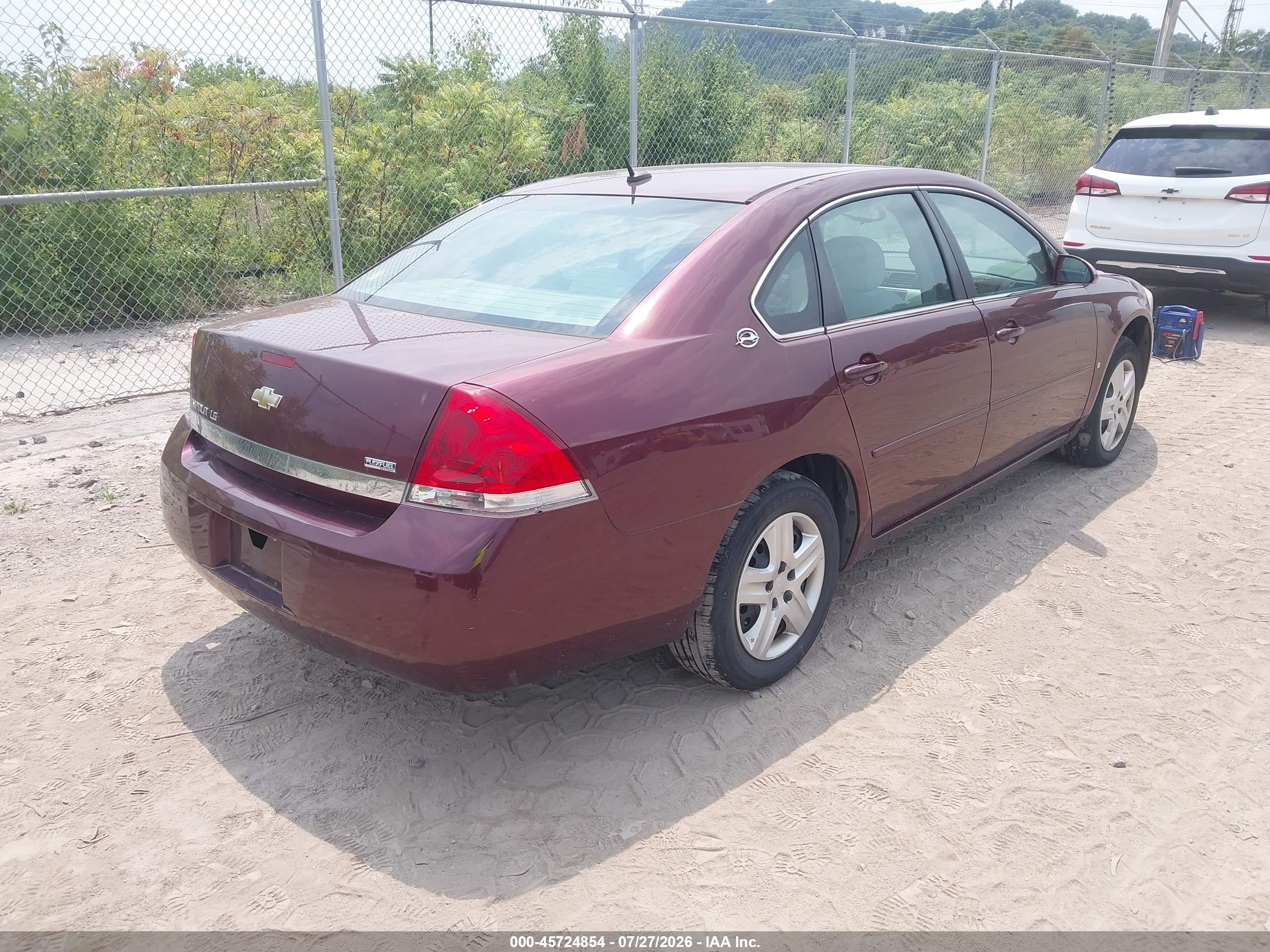 2007 Chevrolet Impala Ls Бордовый vin: 2G1WB58K679344139