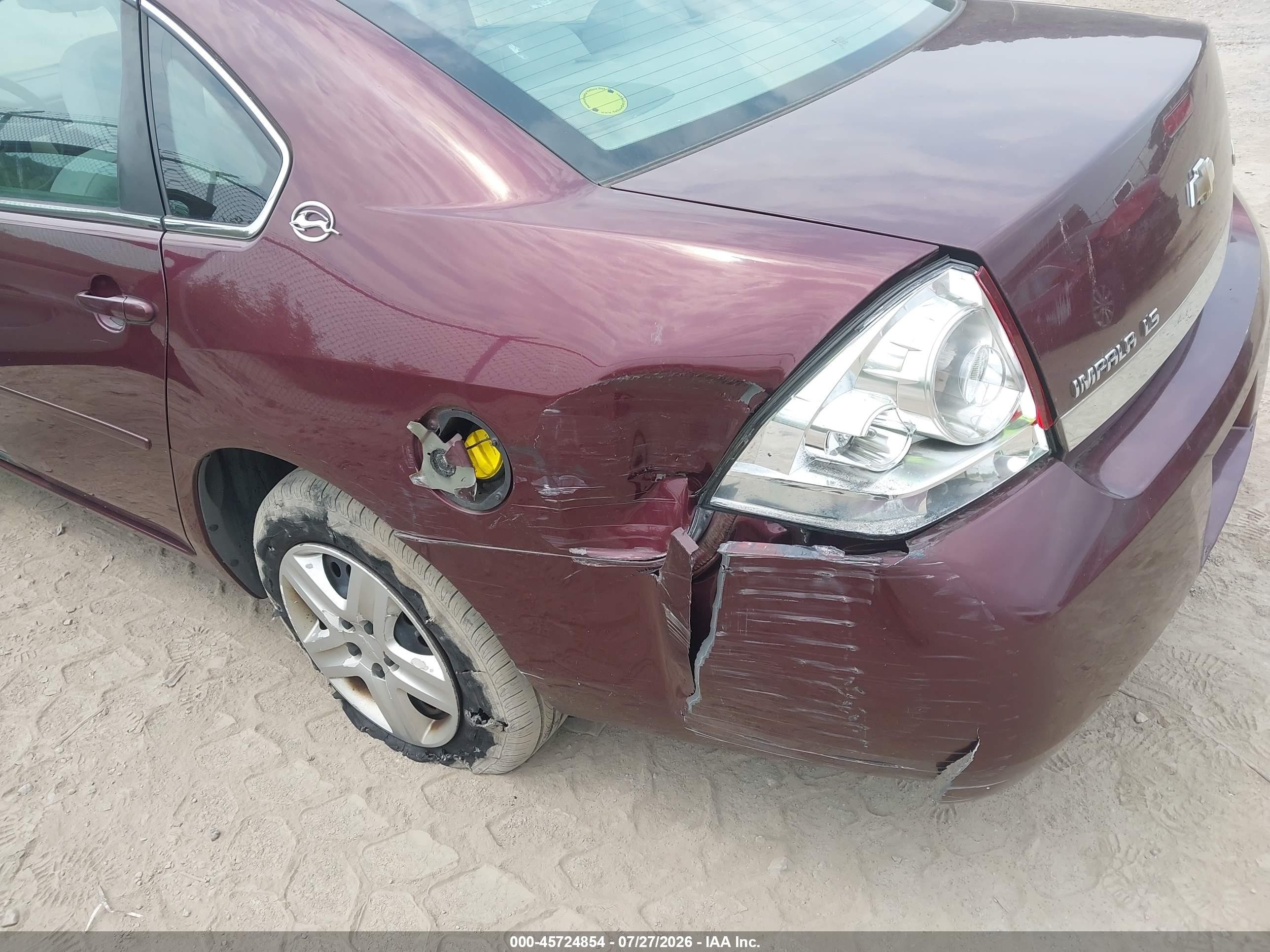 2007 Chevrolet Impala Ls Бордовый vin: 2G1WB58K679344139