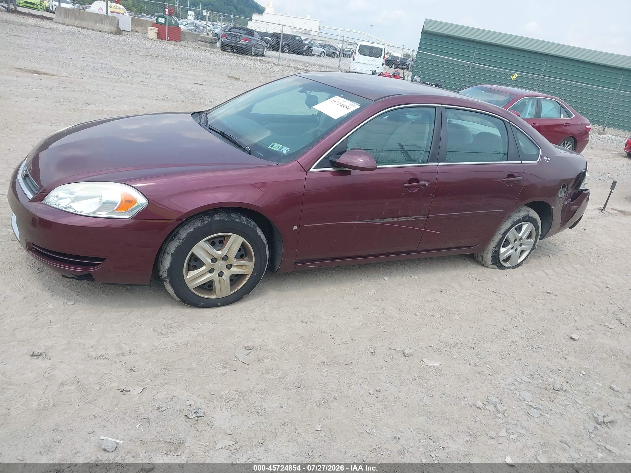 2007 Chevrolet Impala Ls Бордовый vin: 2G1WB58K679344139