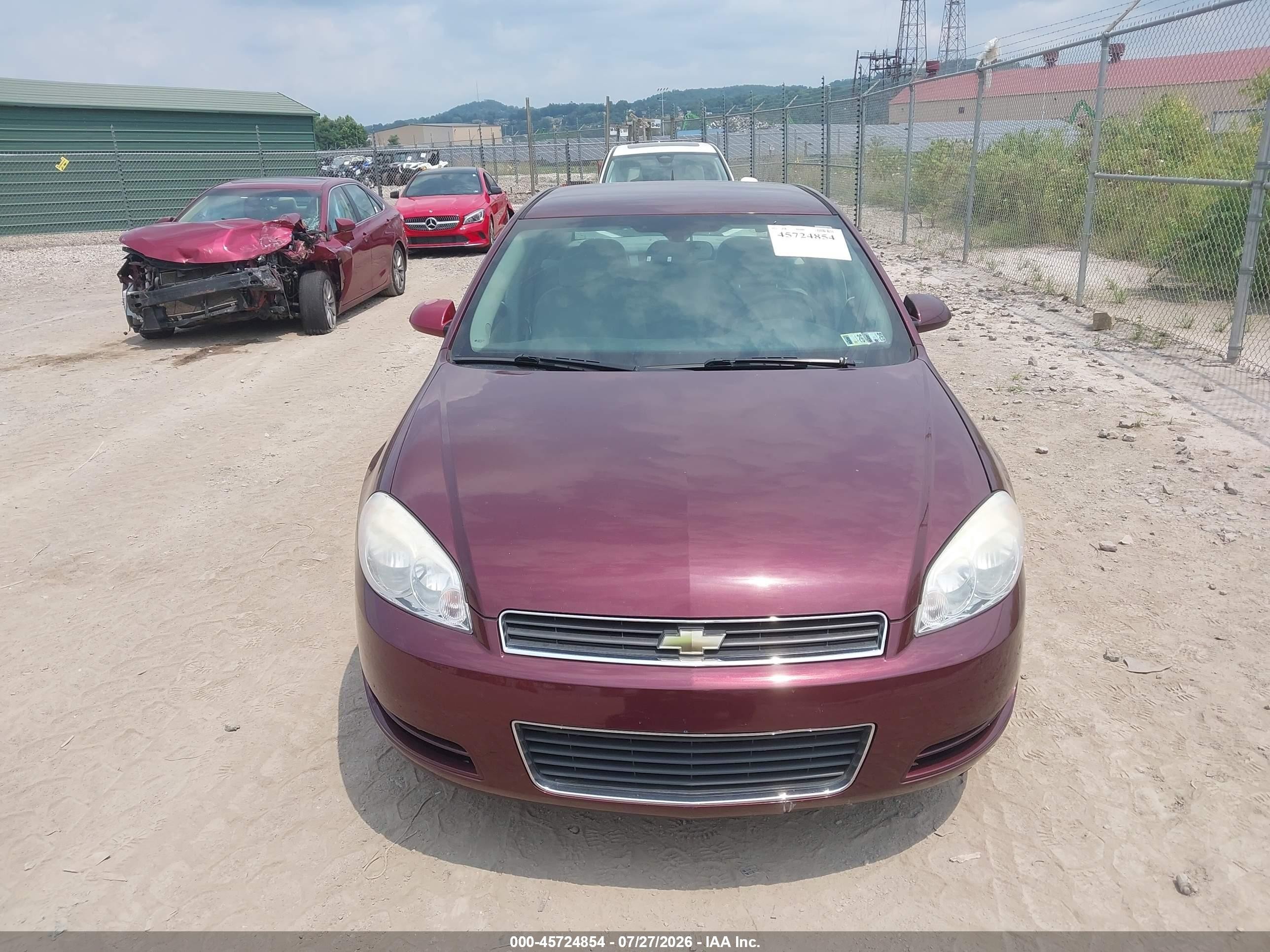 2007 Chevrolet Impala Ls Бордовый vin: 2G1WB58K679344139
