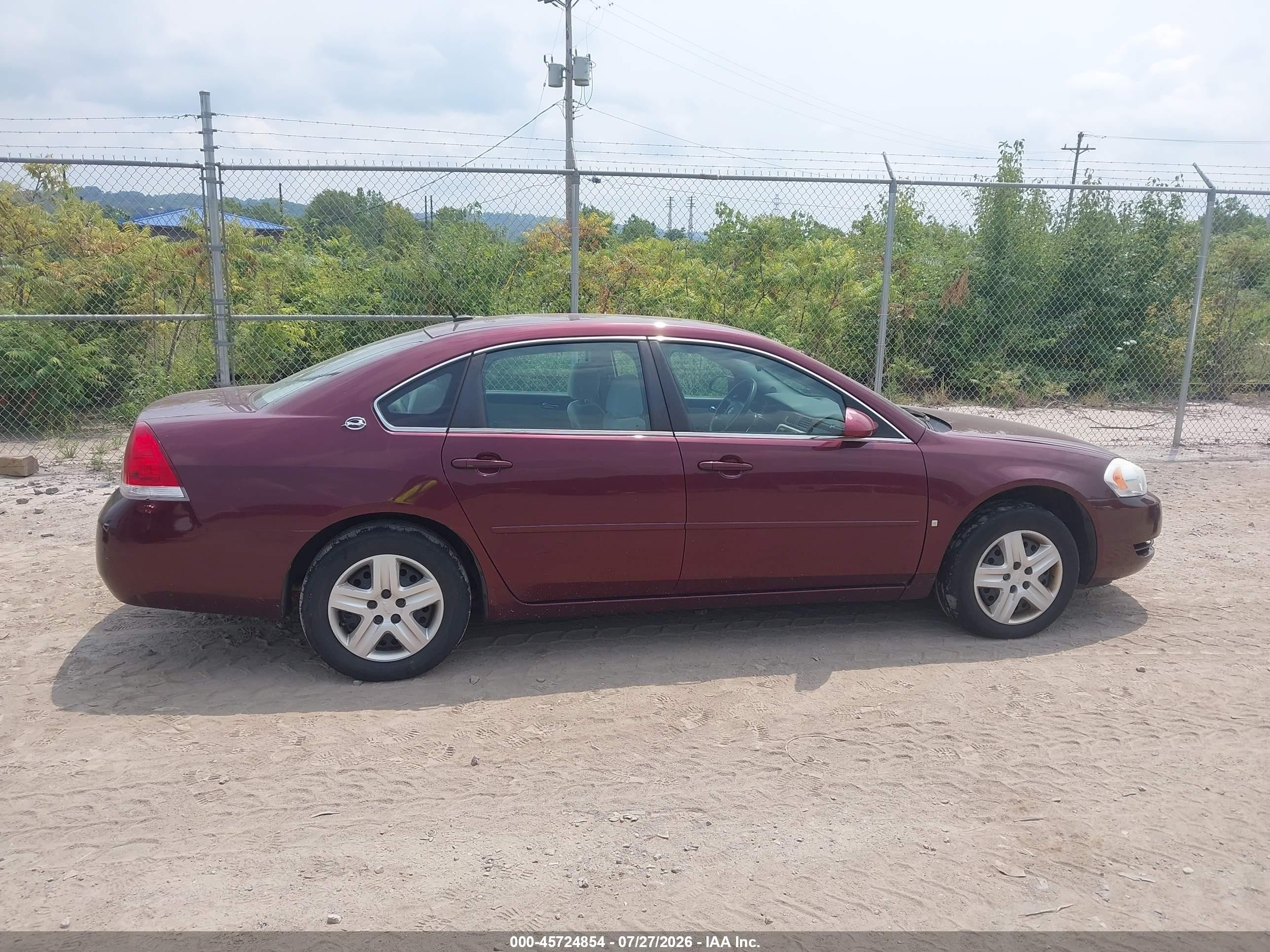 2007 Chevrolet Impala Ls Бордовый vin: 2G1WB58K679344139