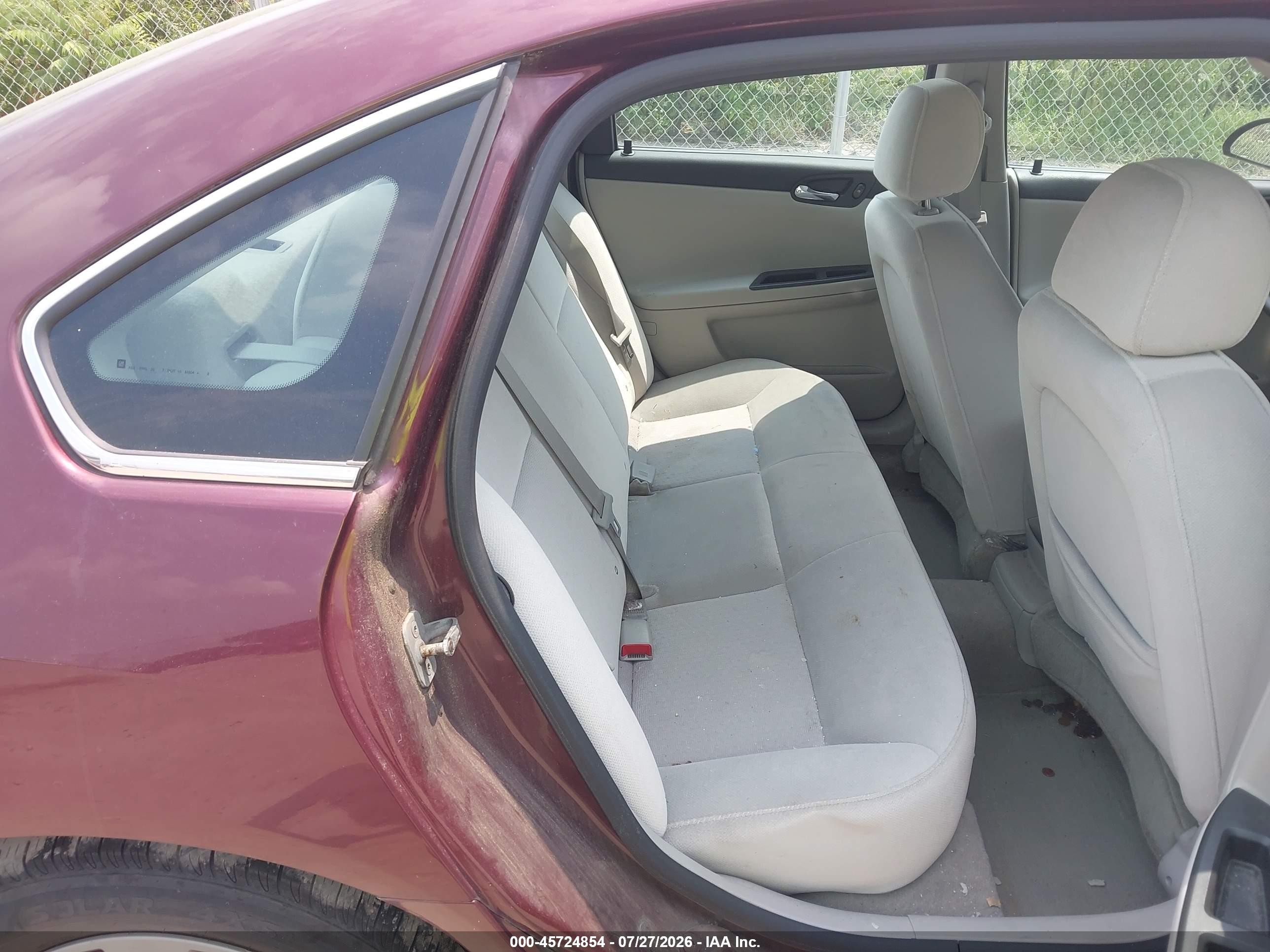 2007 Chevrolet Impala Ls Бордовый vin: 2G1WB58K679344139