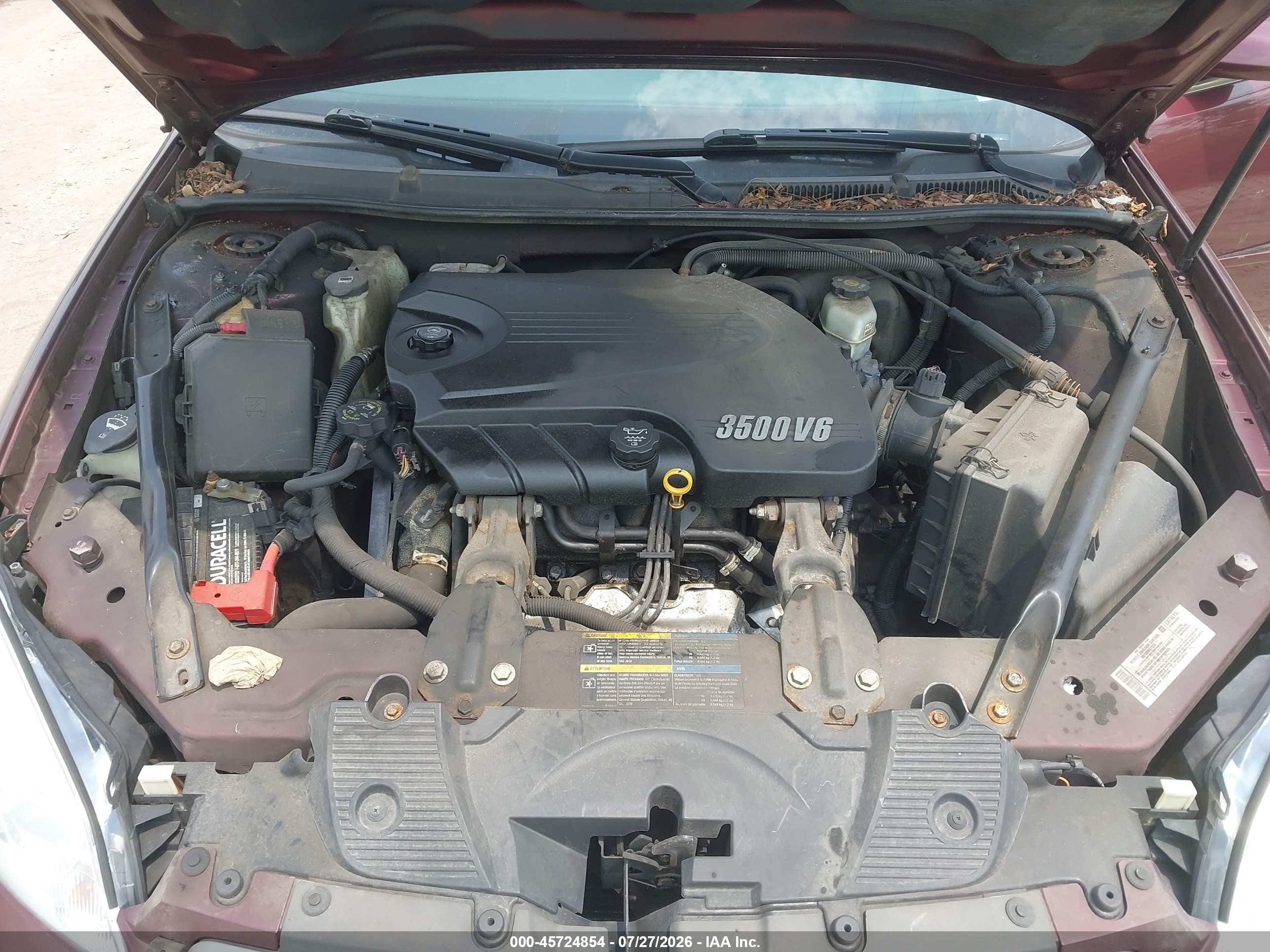 2007 Chevrolet Impala Ls Бордовый vin: 2G1WB58K679344139