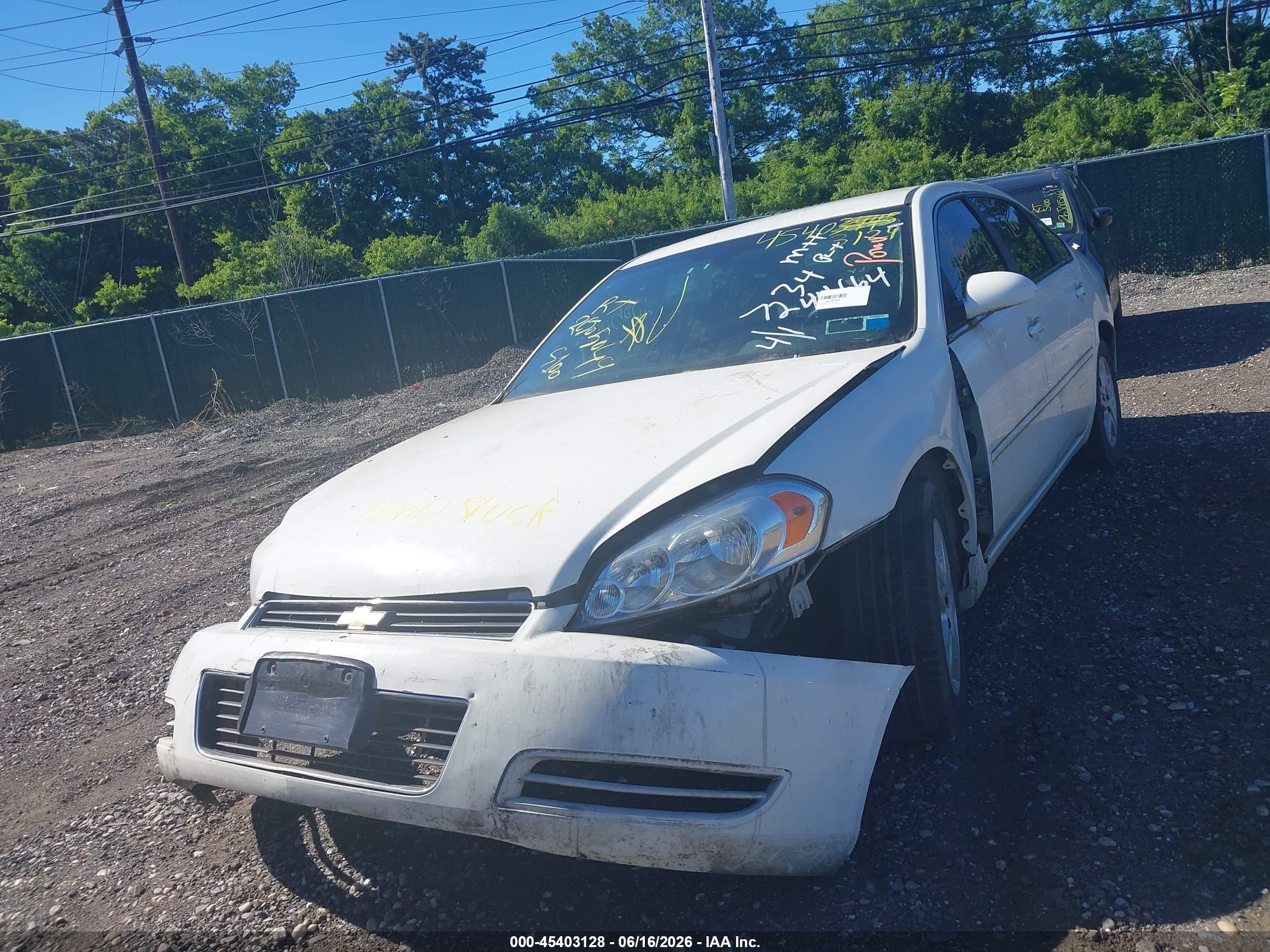 2008 Chevrolet Impala Ls White vin: 2G1WB58K681222753