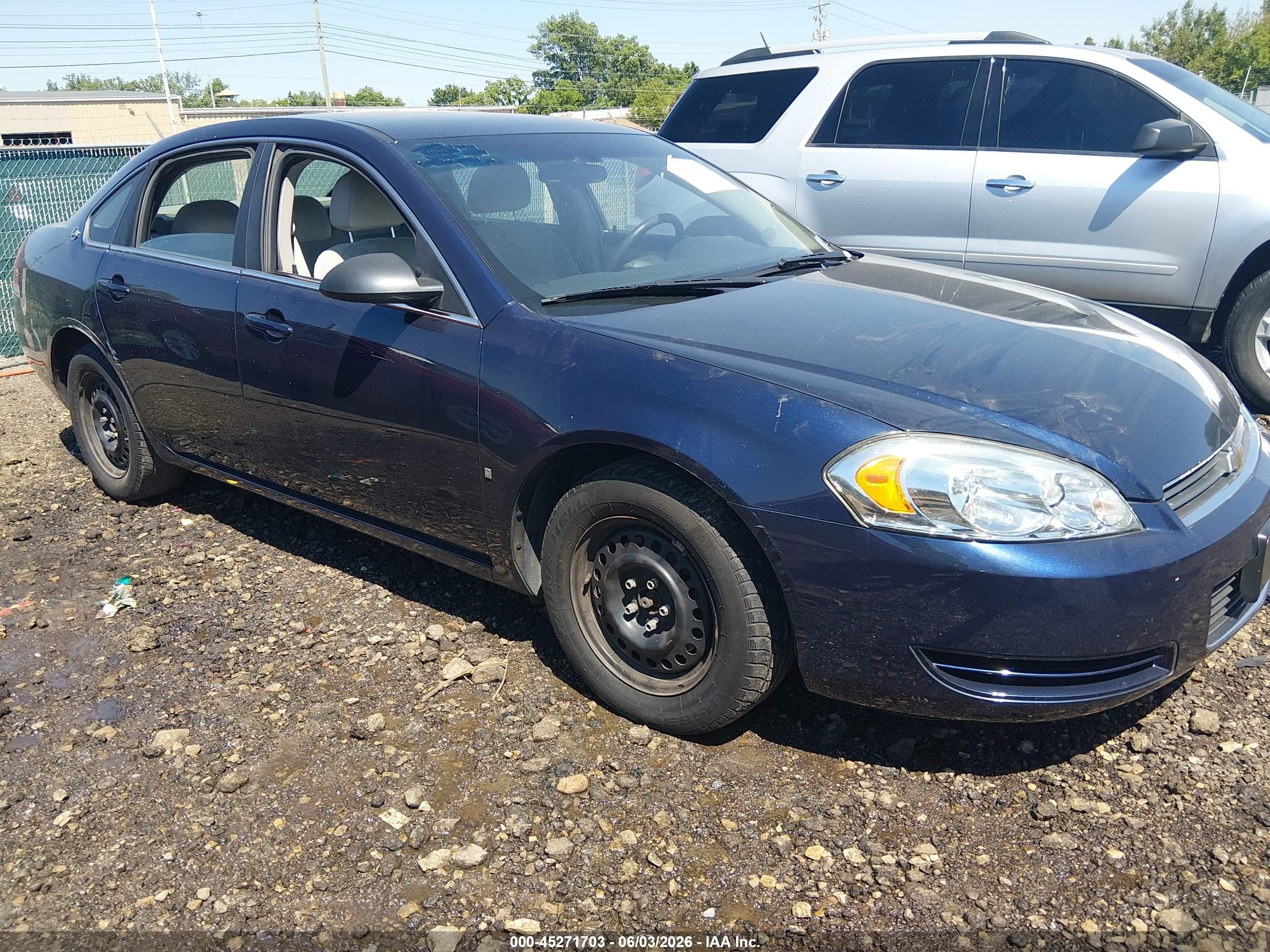 2008 Chevrolet Impala Ls Blue vin: 2G1WB58K681295265