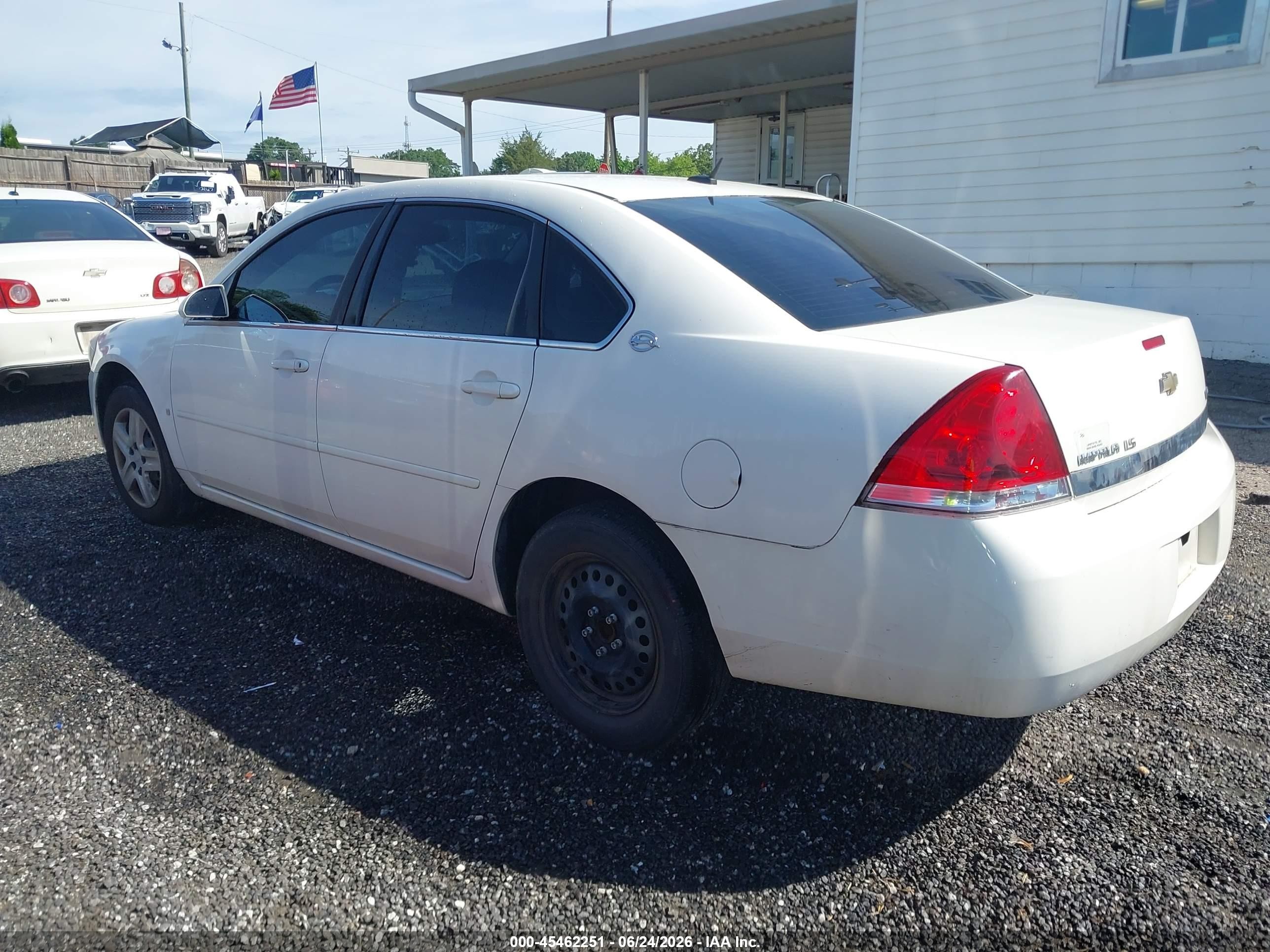 2008 Chevrolet Impala Ls White vin: 2G1WB58K689229509