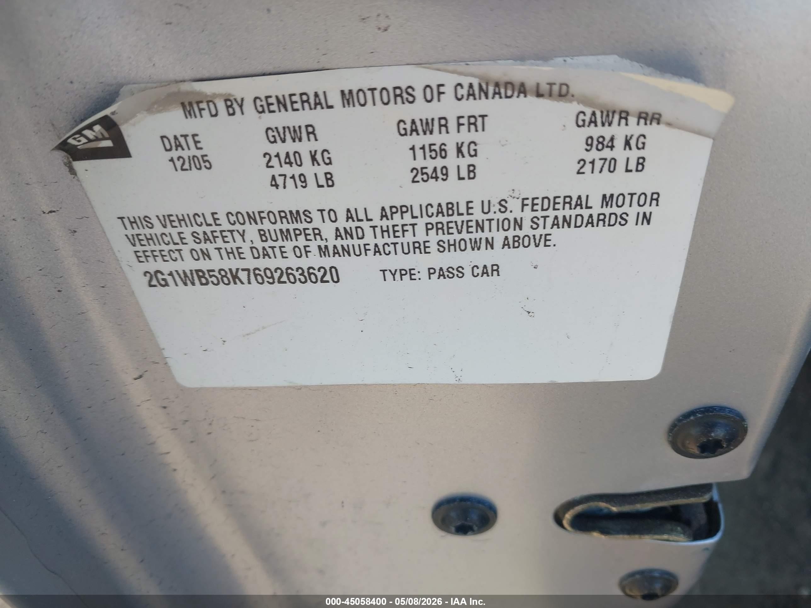 2006 Chevrolet Impala Ls Silver vin: 2G1WB58K769263620