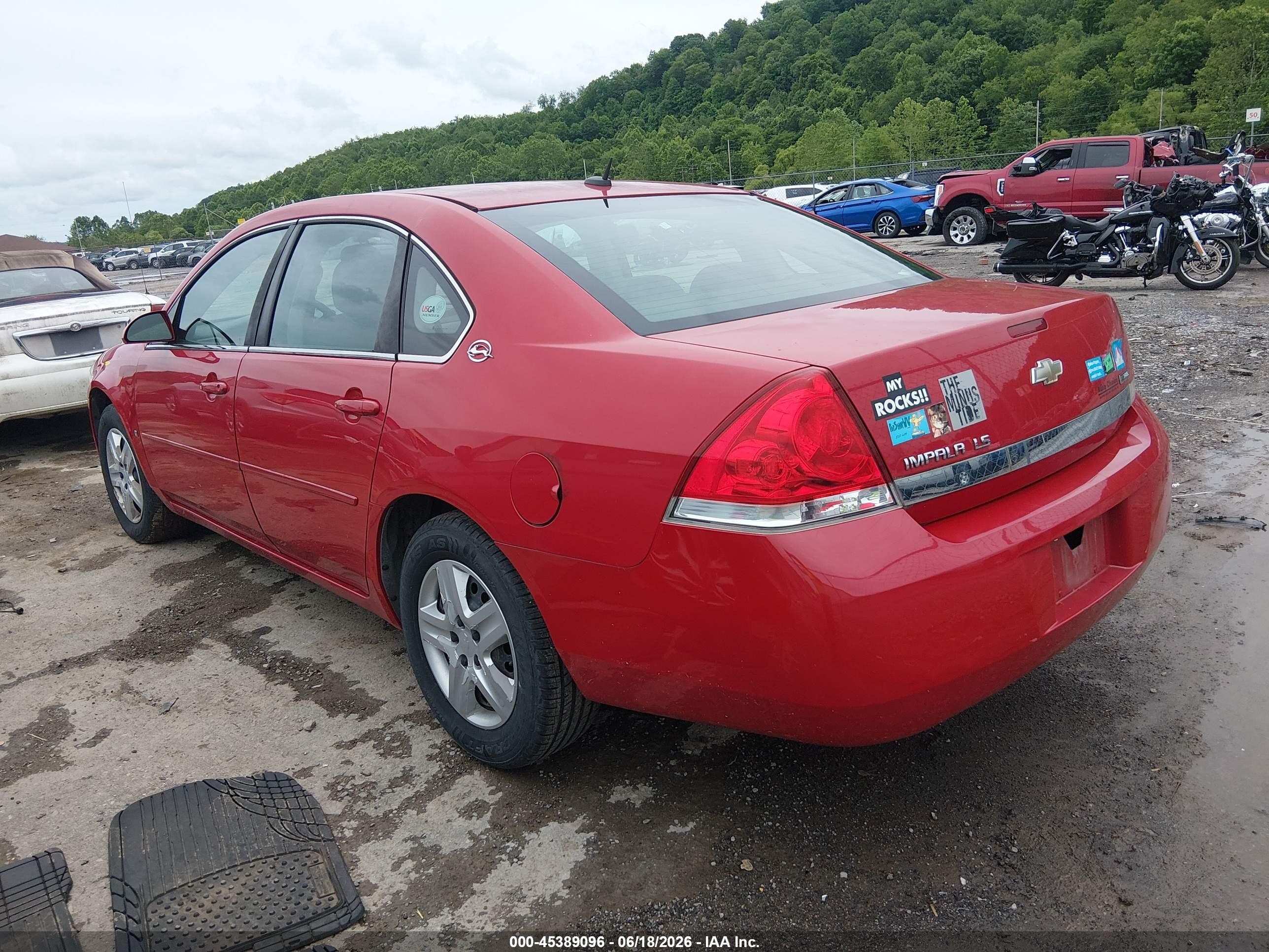 2007 Chevrolet Impala Ls Red vin: 2G1WB58K779266406