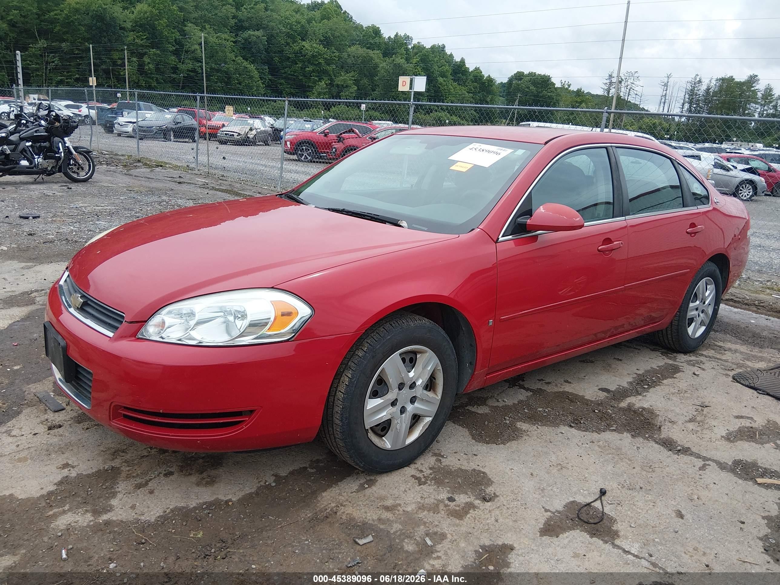 2007 Chevrolet Impala Ls Red vin: 2G1WB58K779266406