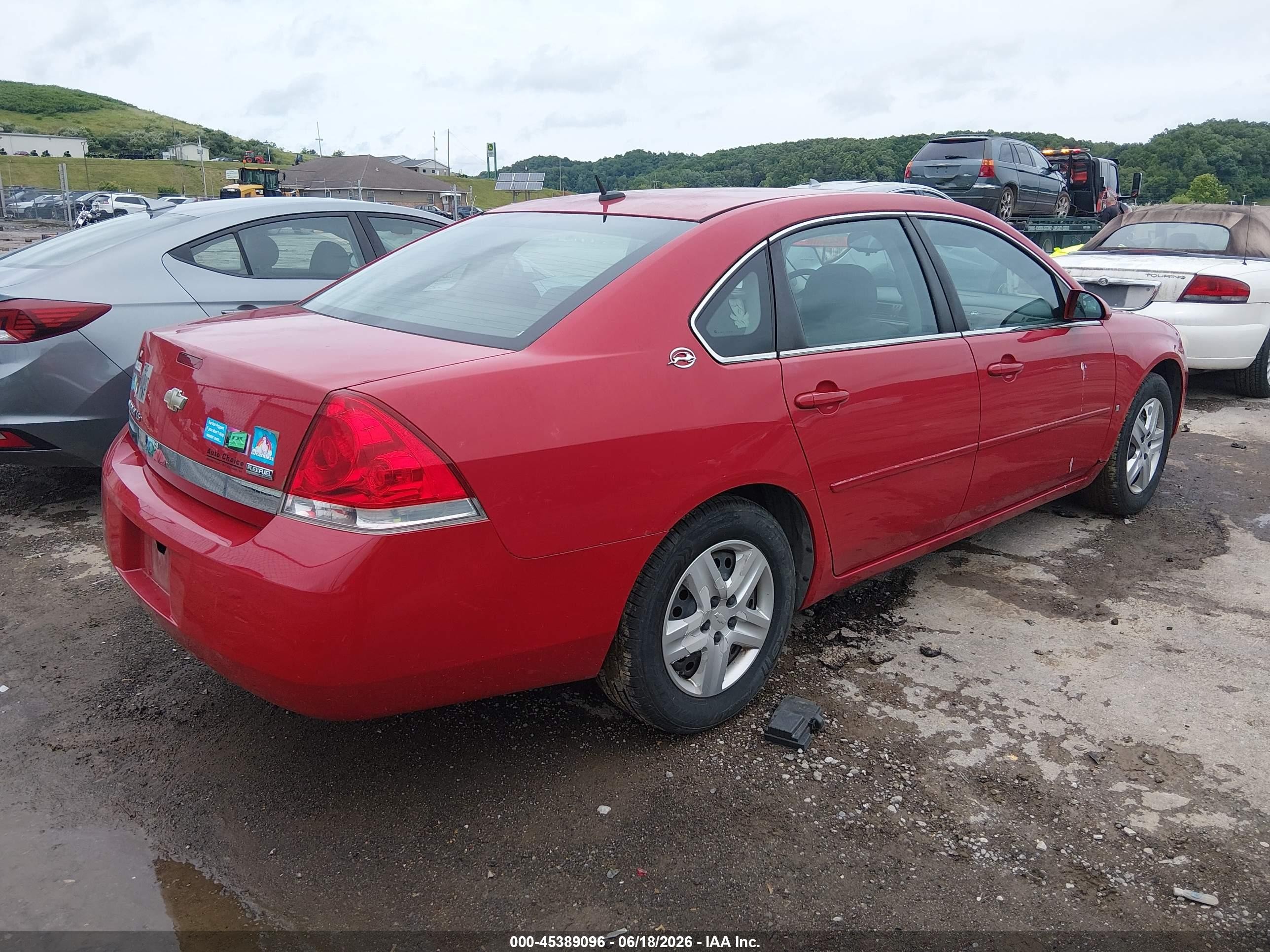 2007 Chevrolet Impala Ls Red vin: 2G1WB58K779266406