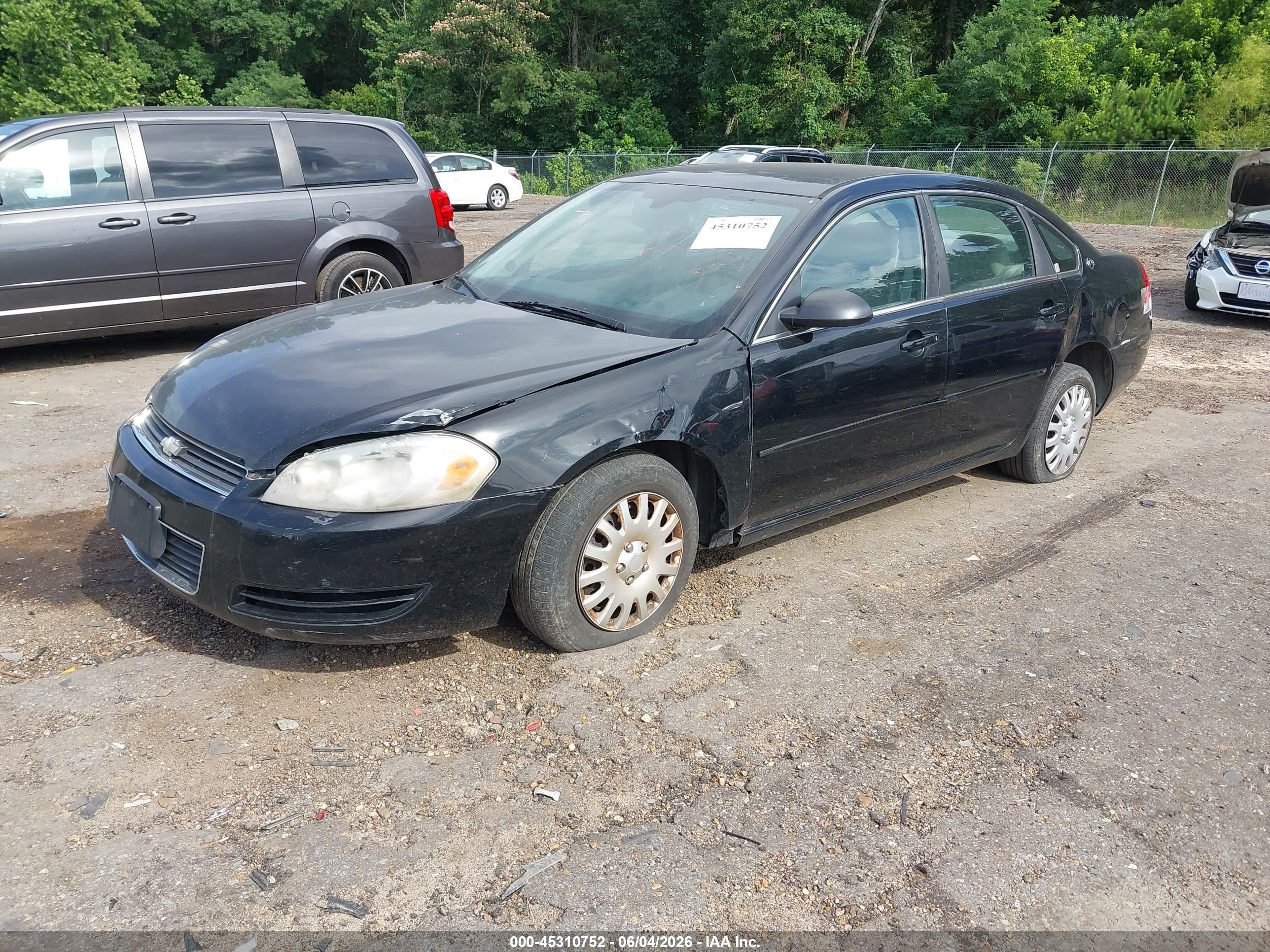 2007 Chevrolet Impala Ls Black vin: 2G1WB58K779352072