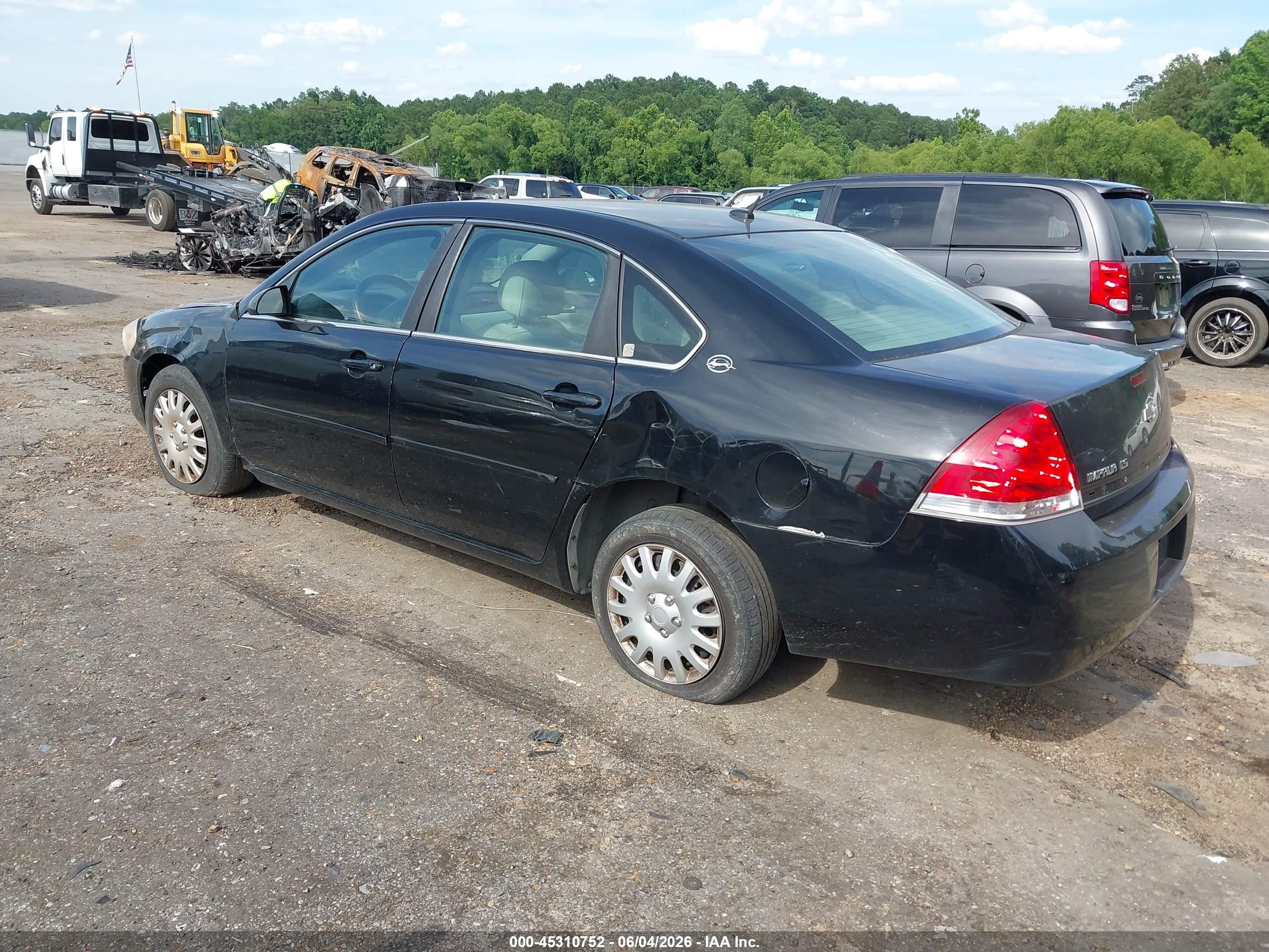 2007 Chevrolet Impala Ls Black vin: 2G1WB58K779352072
