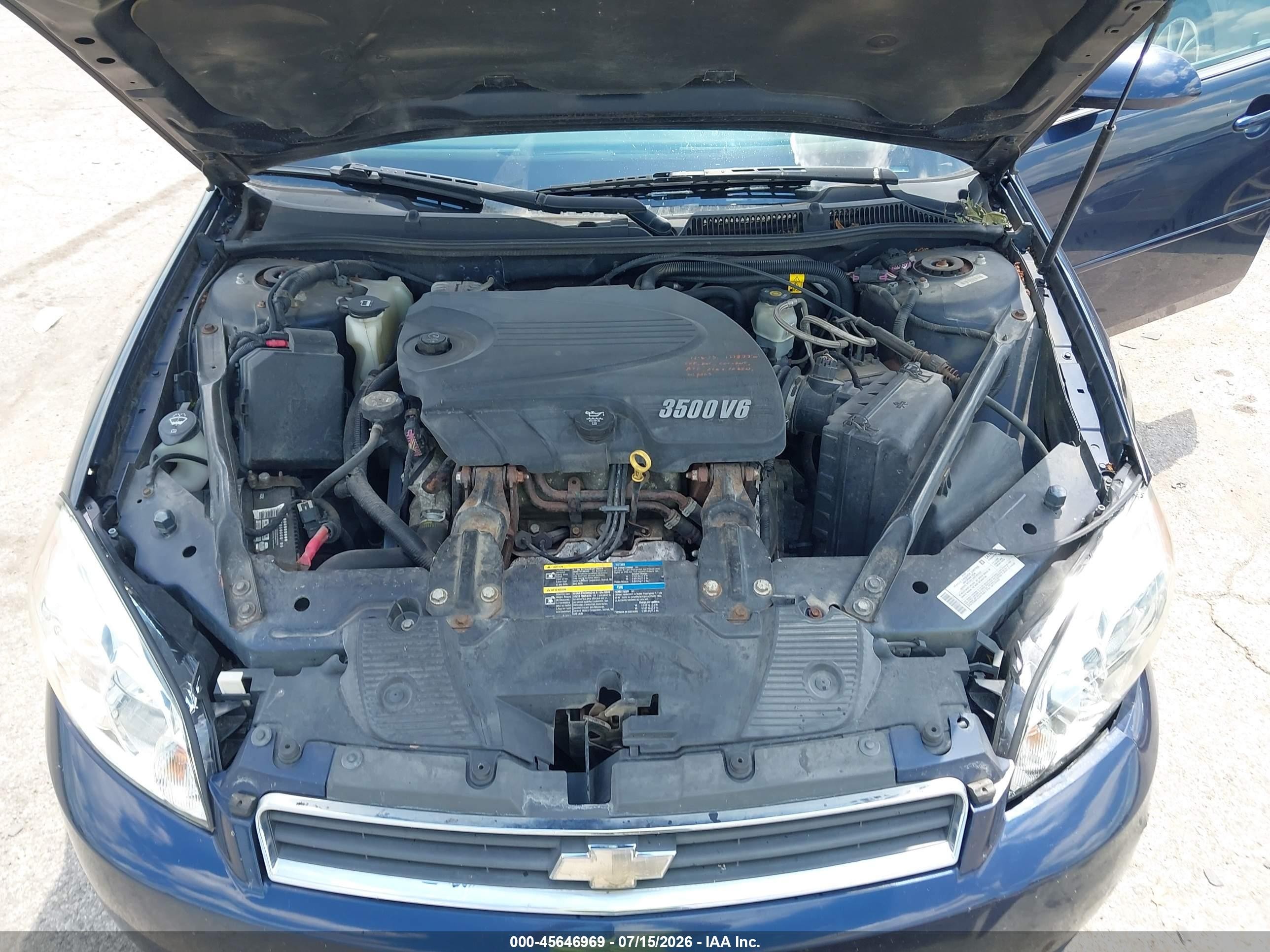 2007 Chevrolet Impala Ls Dark Blue vin: 2G1WB58K779370779