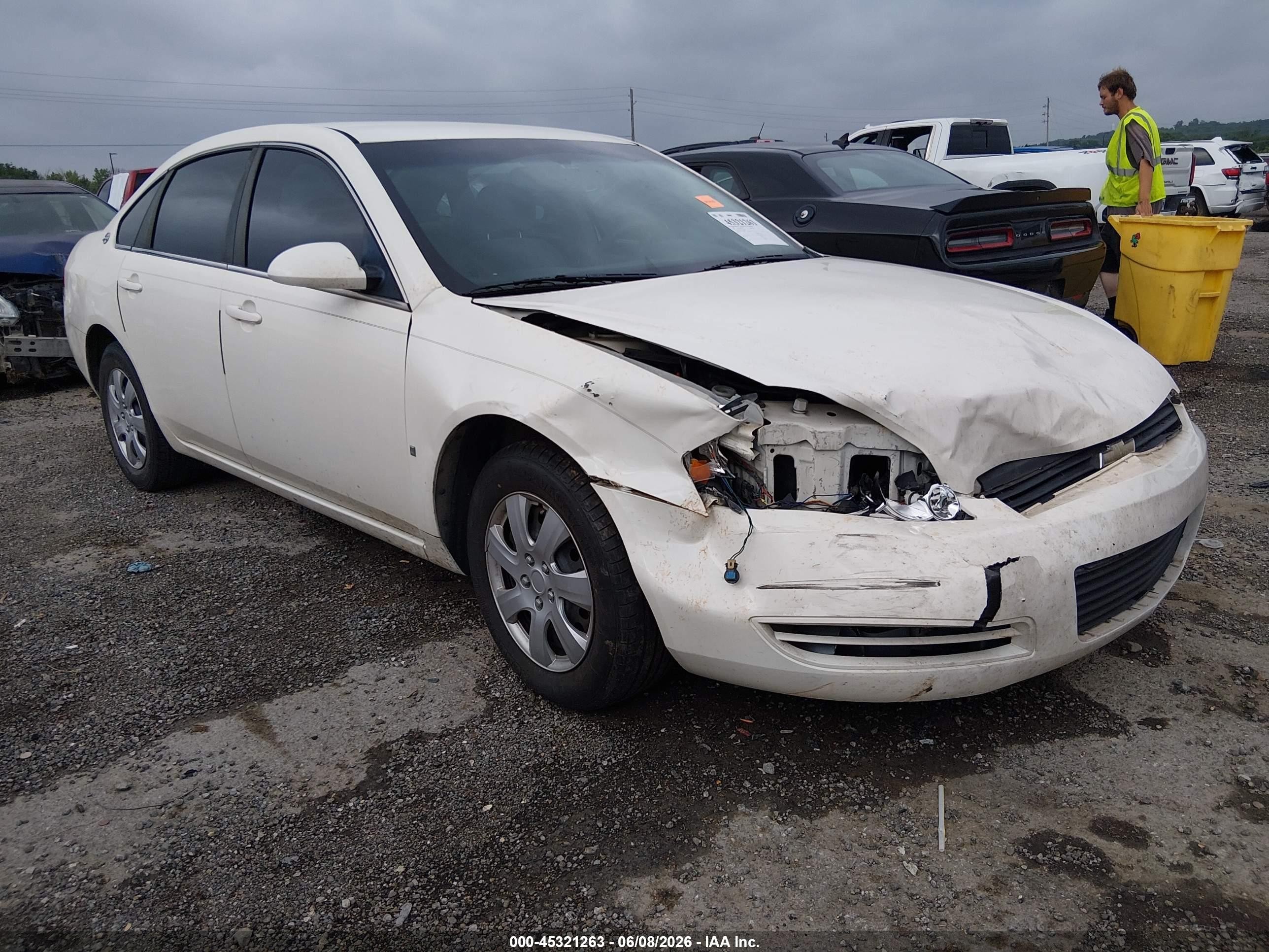 2008 Chevrolet Impala Ls White vin: 2G1WB58K781374086