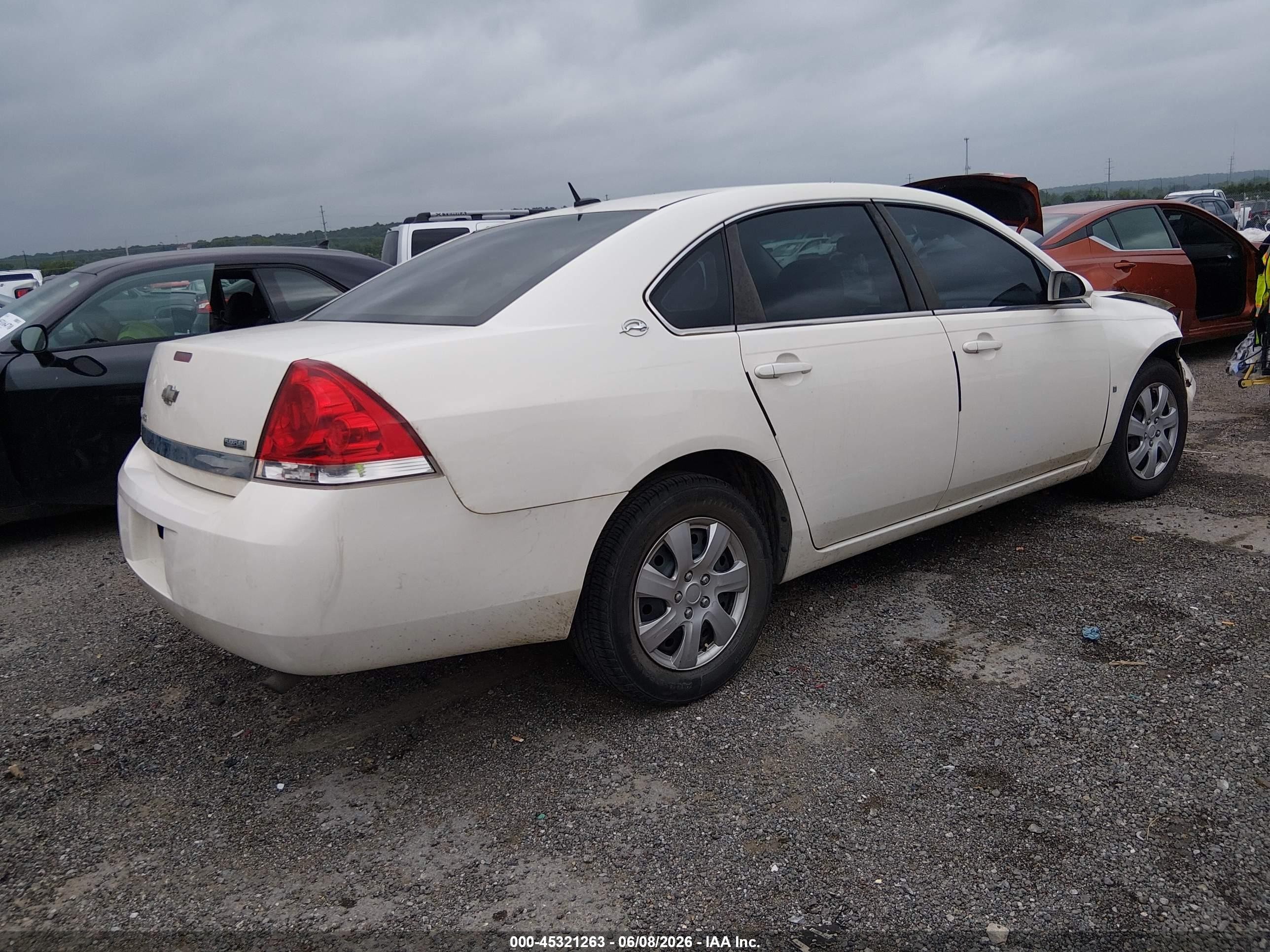 2008 Chevrolet Impala Ls White vin: 2G1WB58K781374086