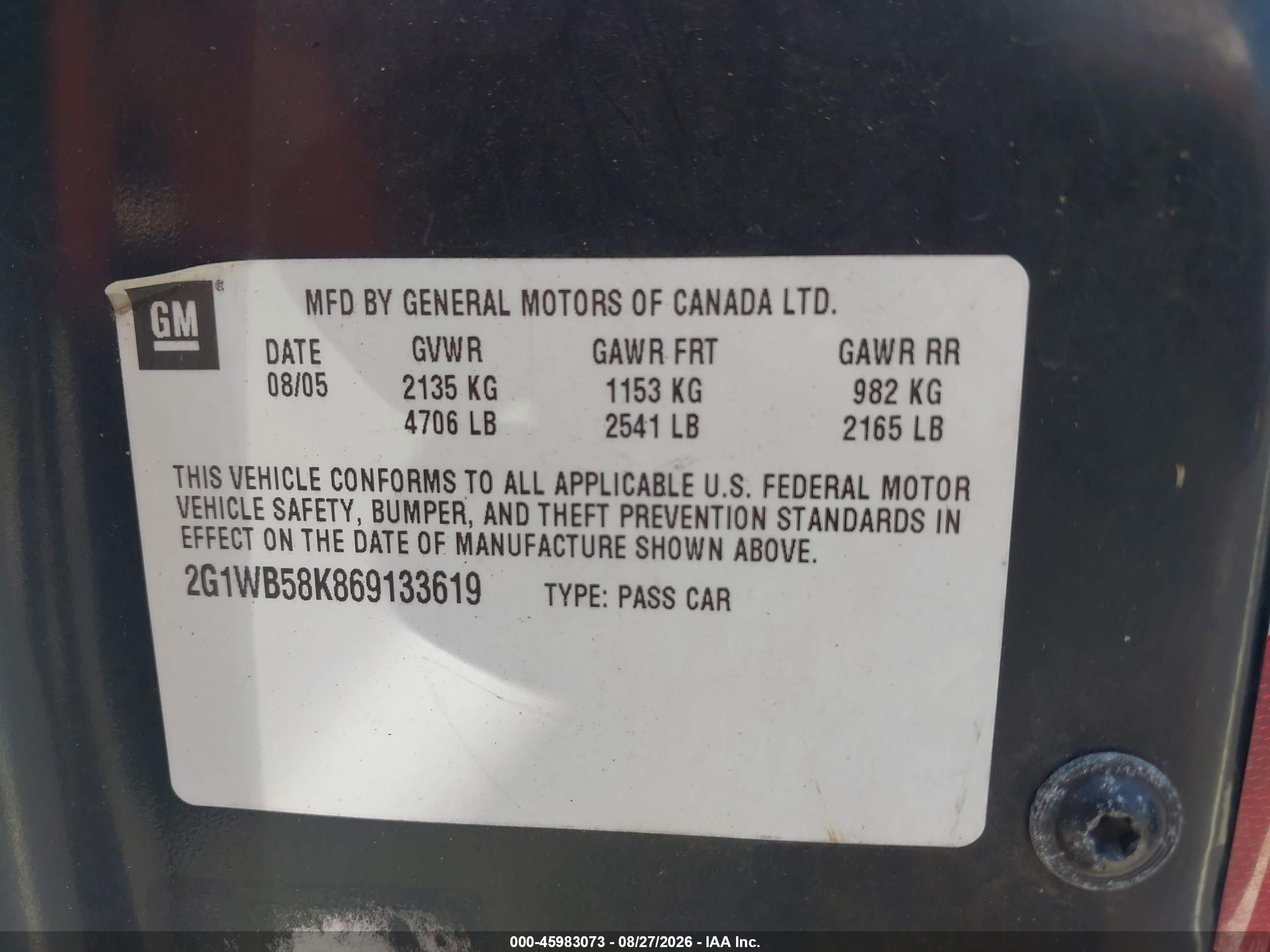 2006 Chevrolet Impala Ls Black vin: 2G1WB58K869133619