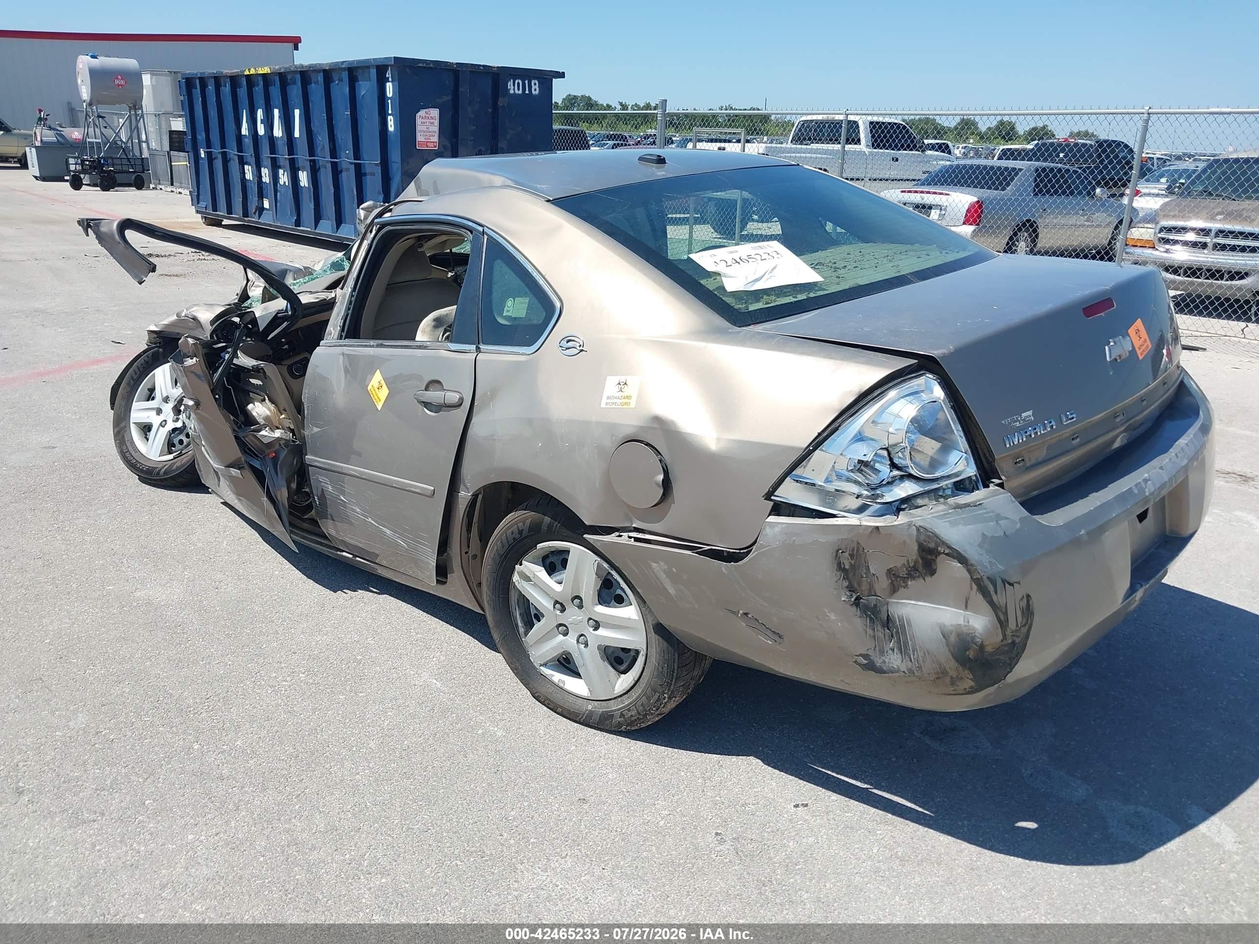 2006 Chevrolet Impala Ls Beige vin: 2G1WB58K869268552