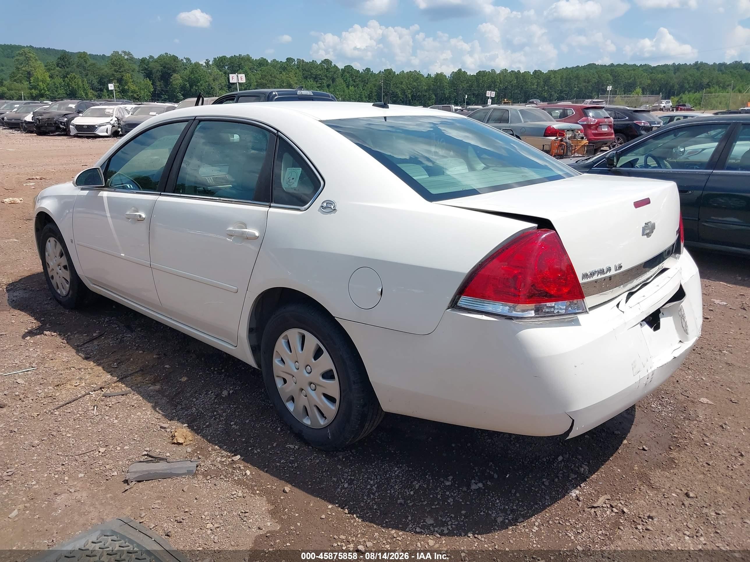 2007 Chevrolet Impala Ls Белый vin: 2G1WB58K979166307