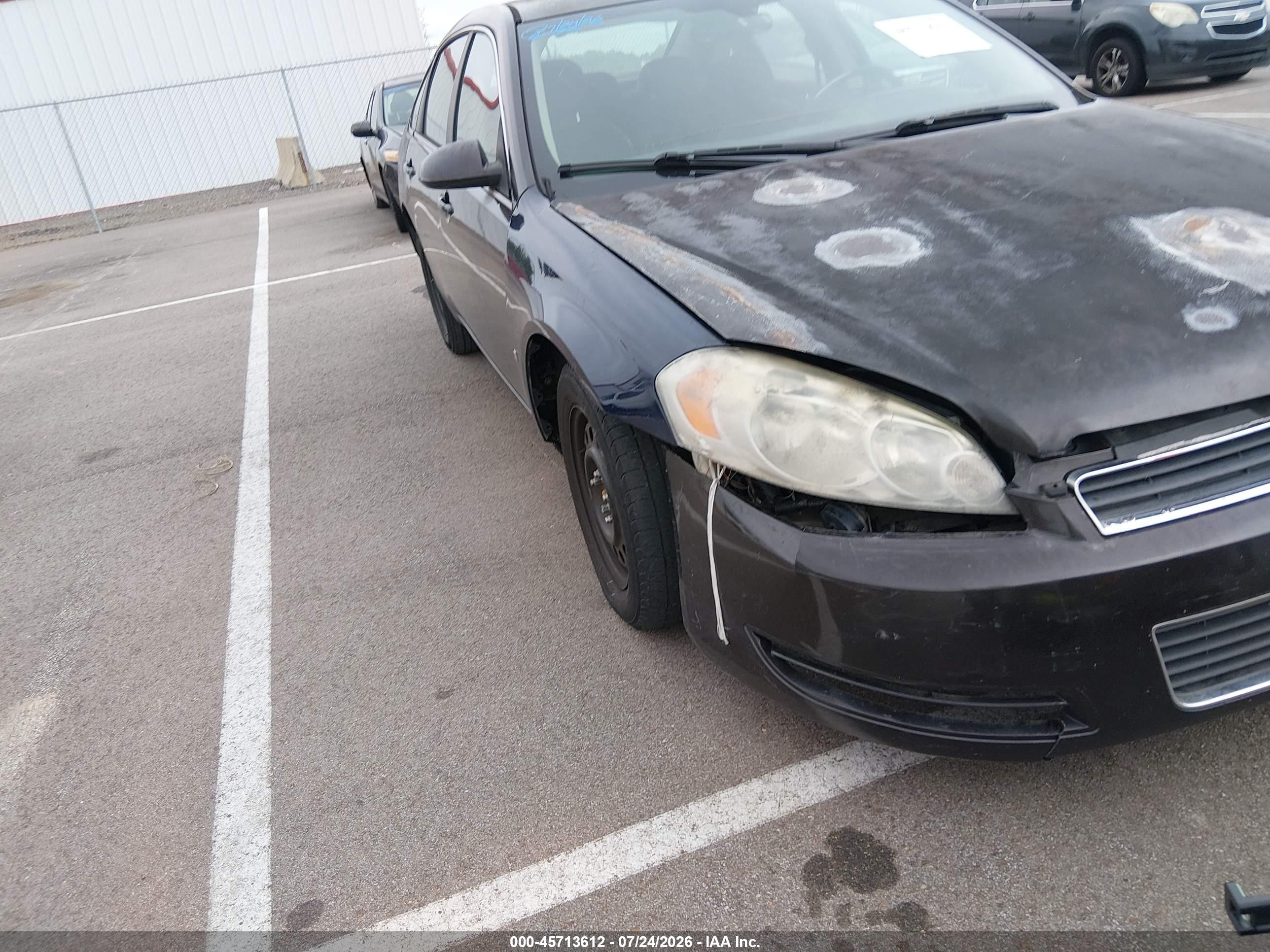 2008 Chevrolet Impala Ls Black vin: 2G1WB58K981223265