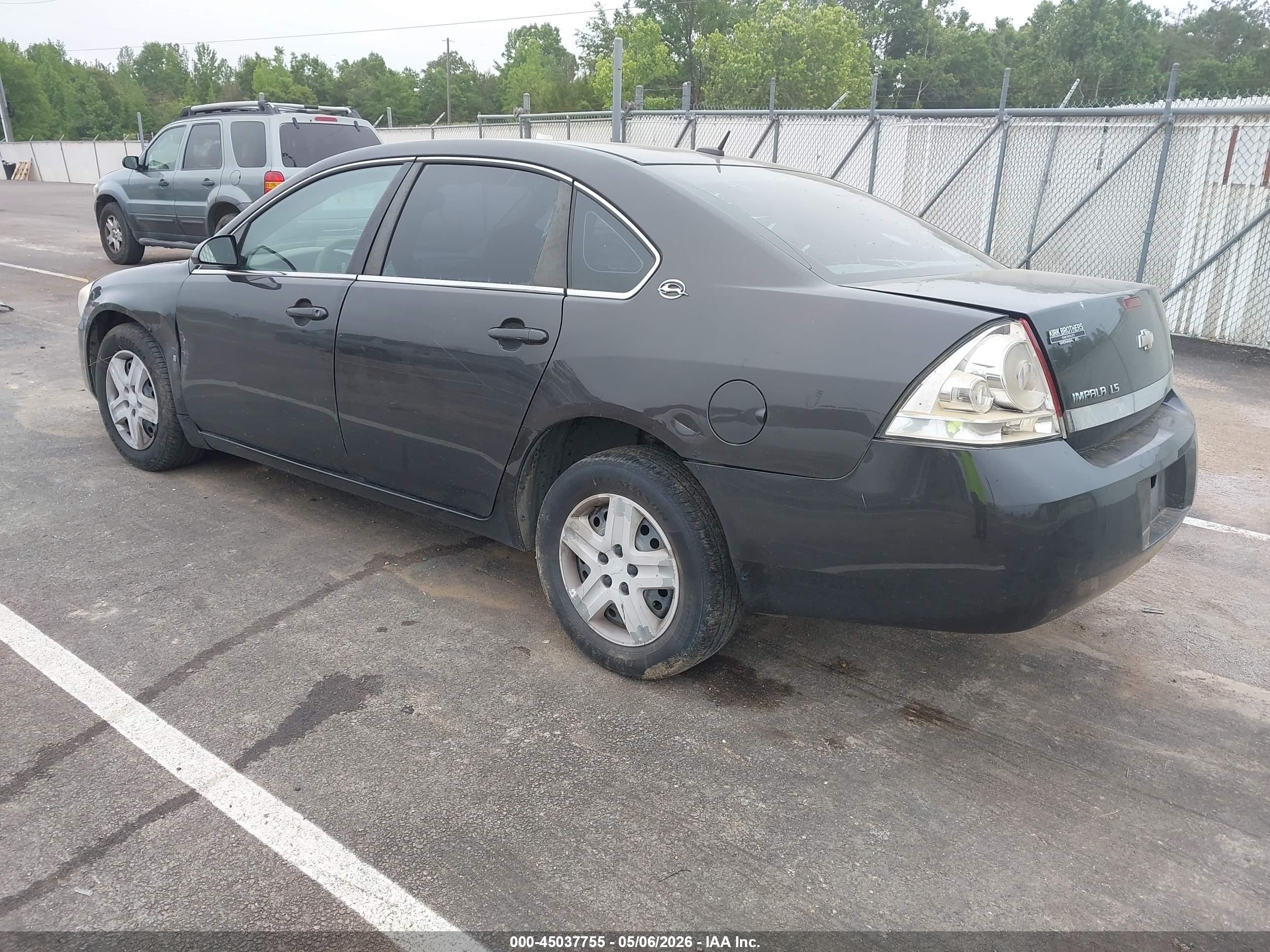 2008 Chevrolet Impala Ls Black vin: 2G1WB58K981307974