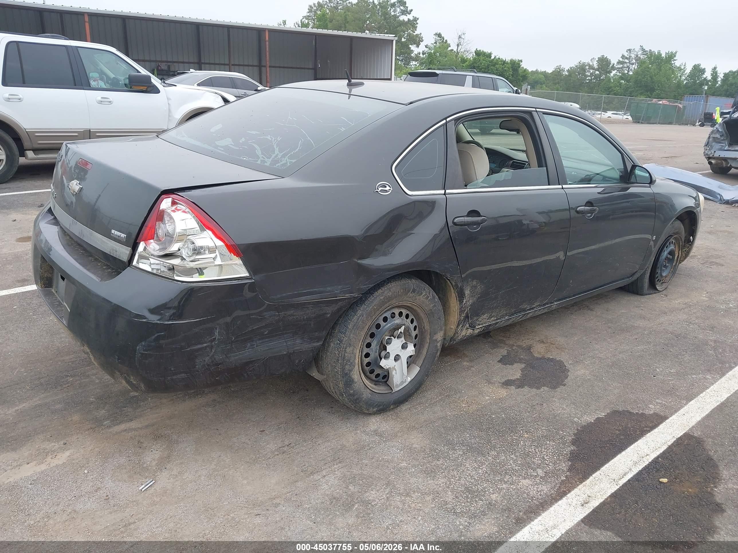 2008 Chevrolet Impala Ls Black vin: 2G1WB58K981307974