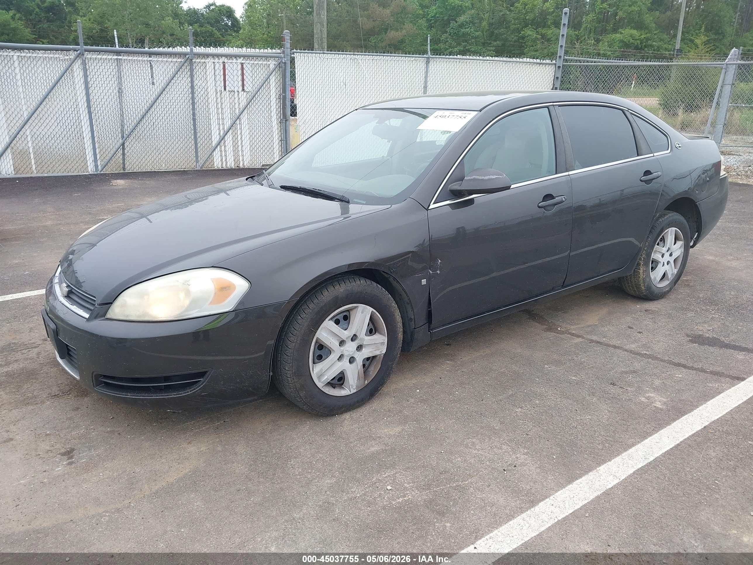 2008 Chevrolet Impala Ls Black vin: 2G1WB58K981307974