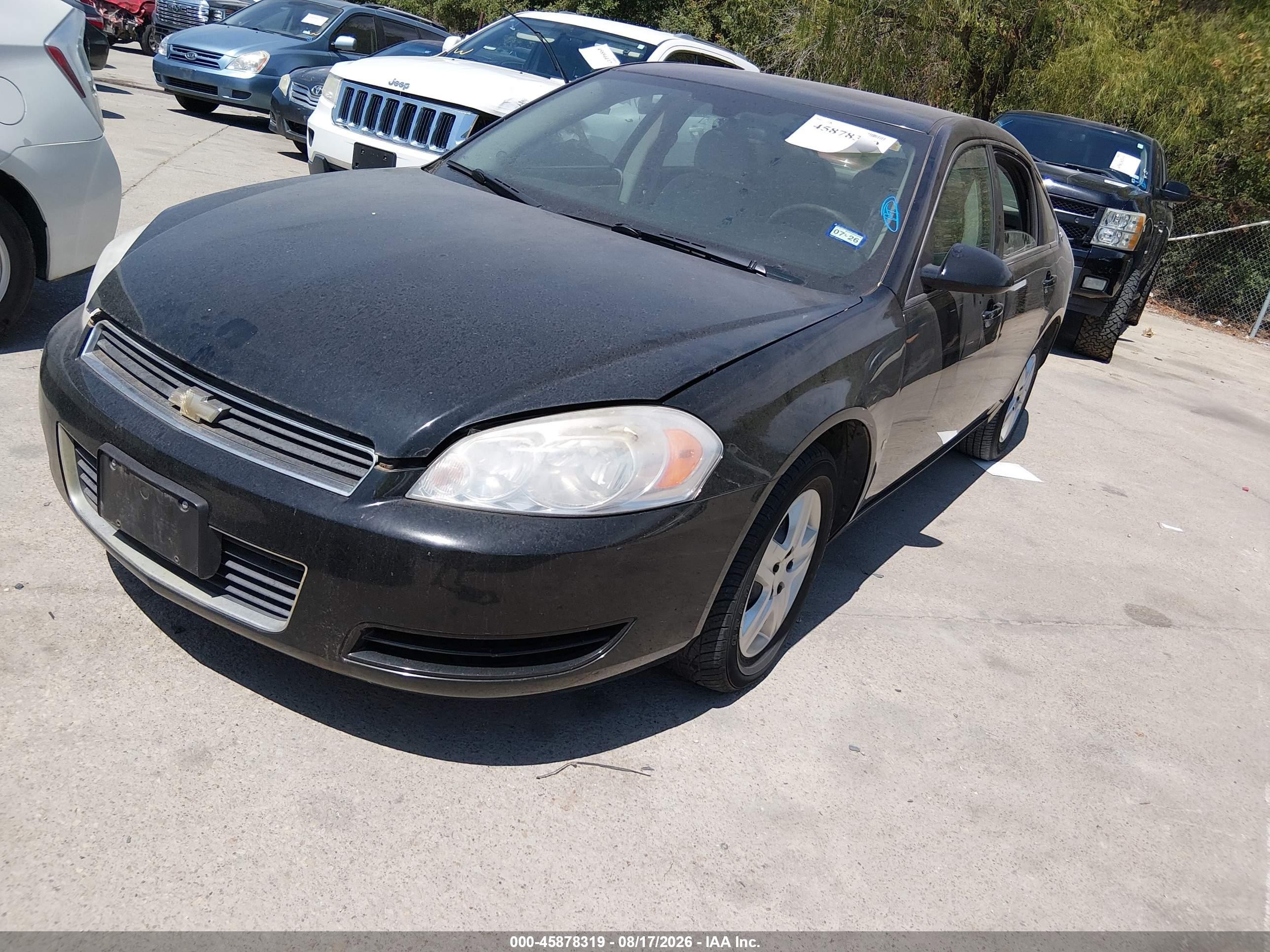 2008 Chevrolet Impala Ls Black vin: 2G1WB58K989110711