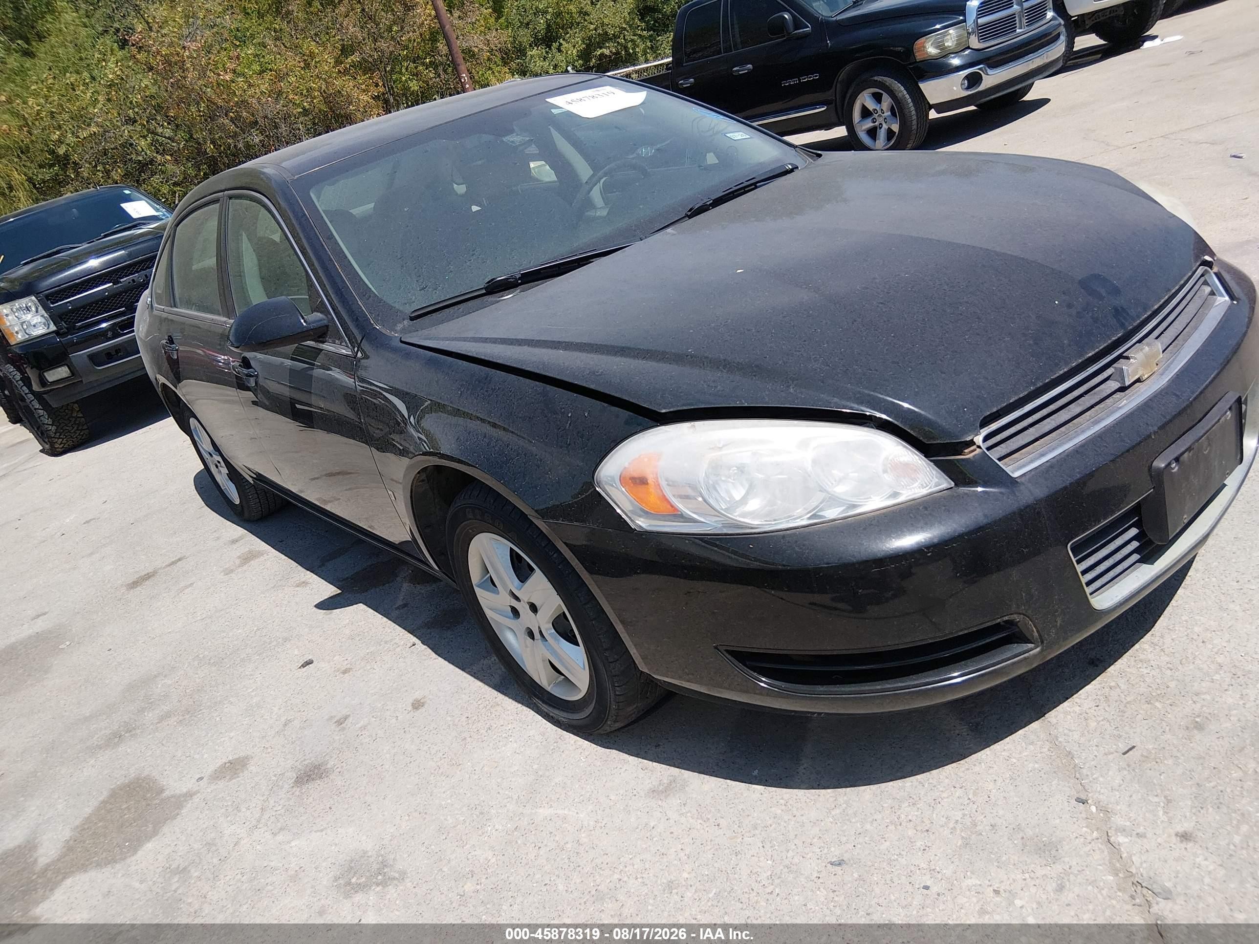 2008 Chevrolet Impala Ls Black vin: 2G1WB58K989110711