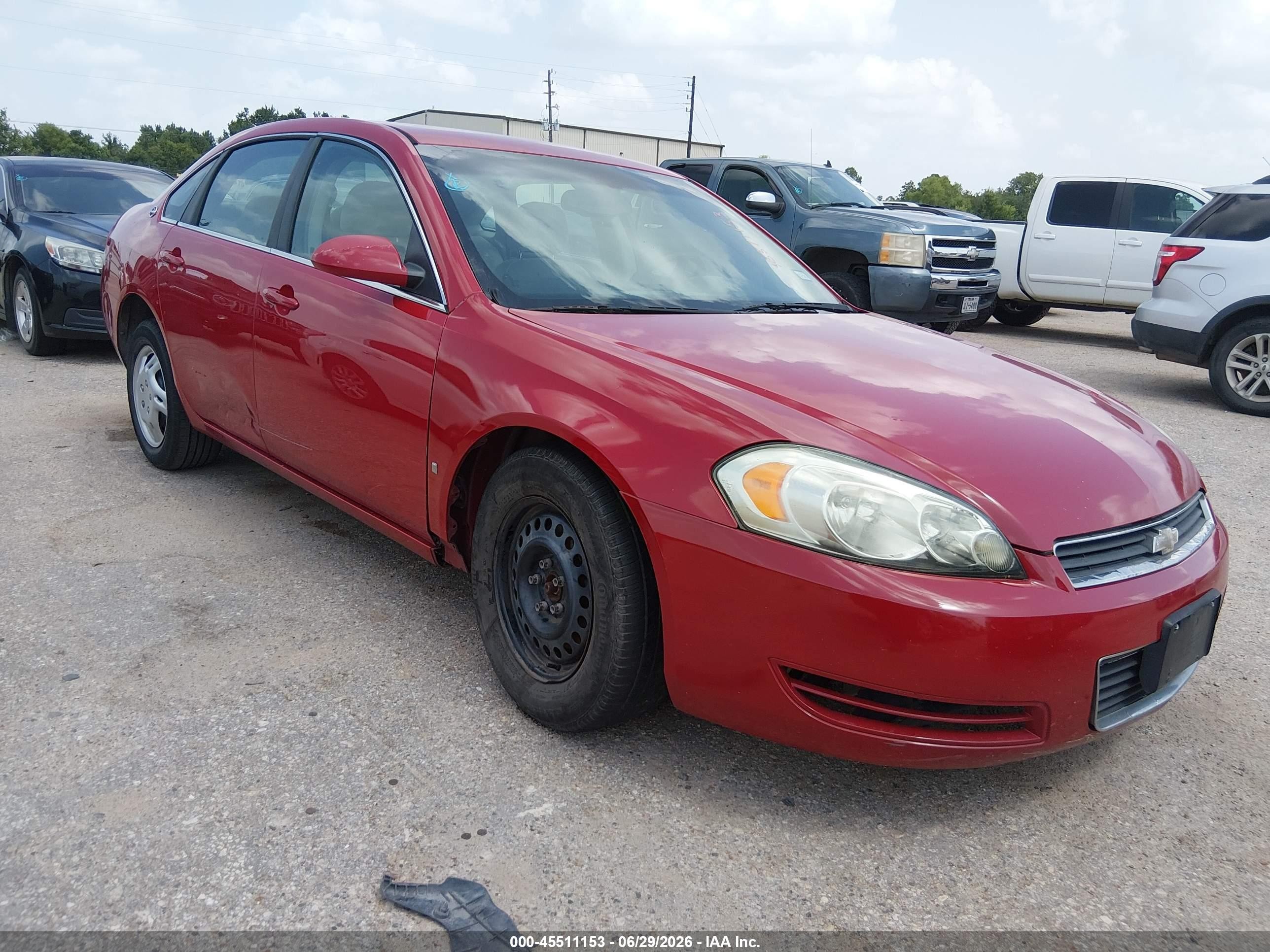 2008 Chevrolet Impala Ls Red vin: 2G1WB58K989256395