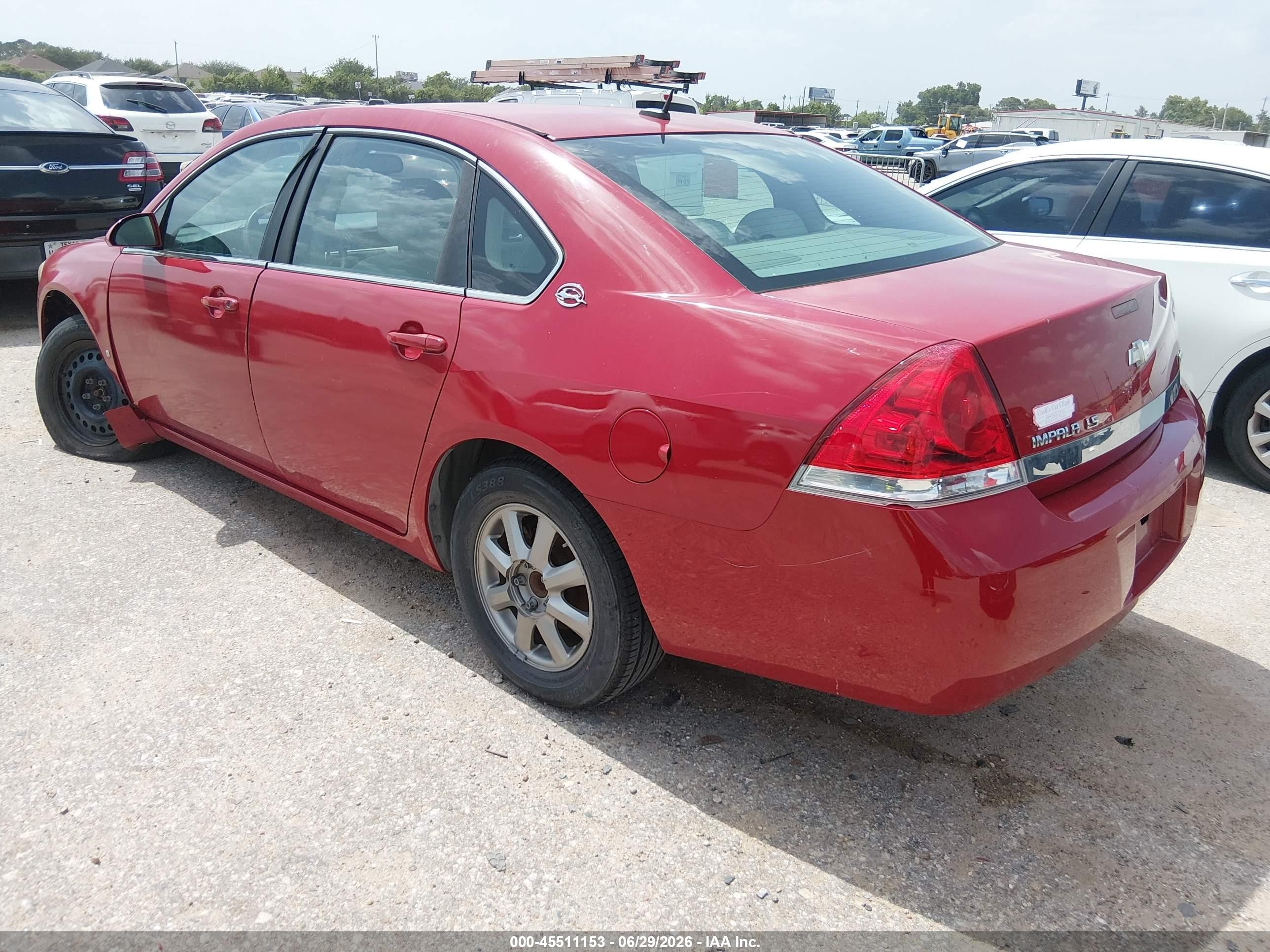 2008 Chevrolet Impala Ls Red vin: 2G1WB58K989256395