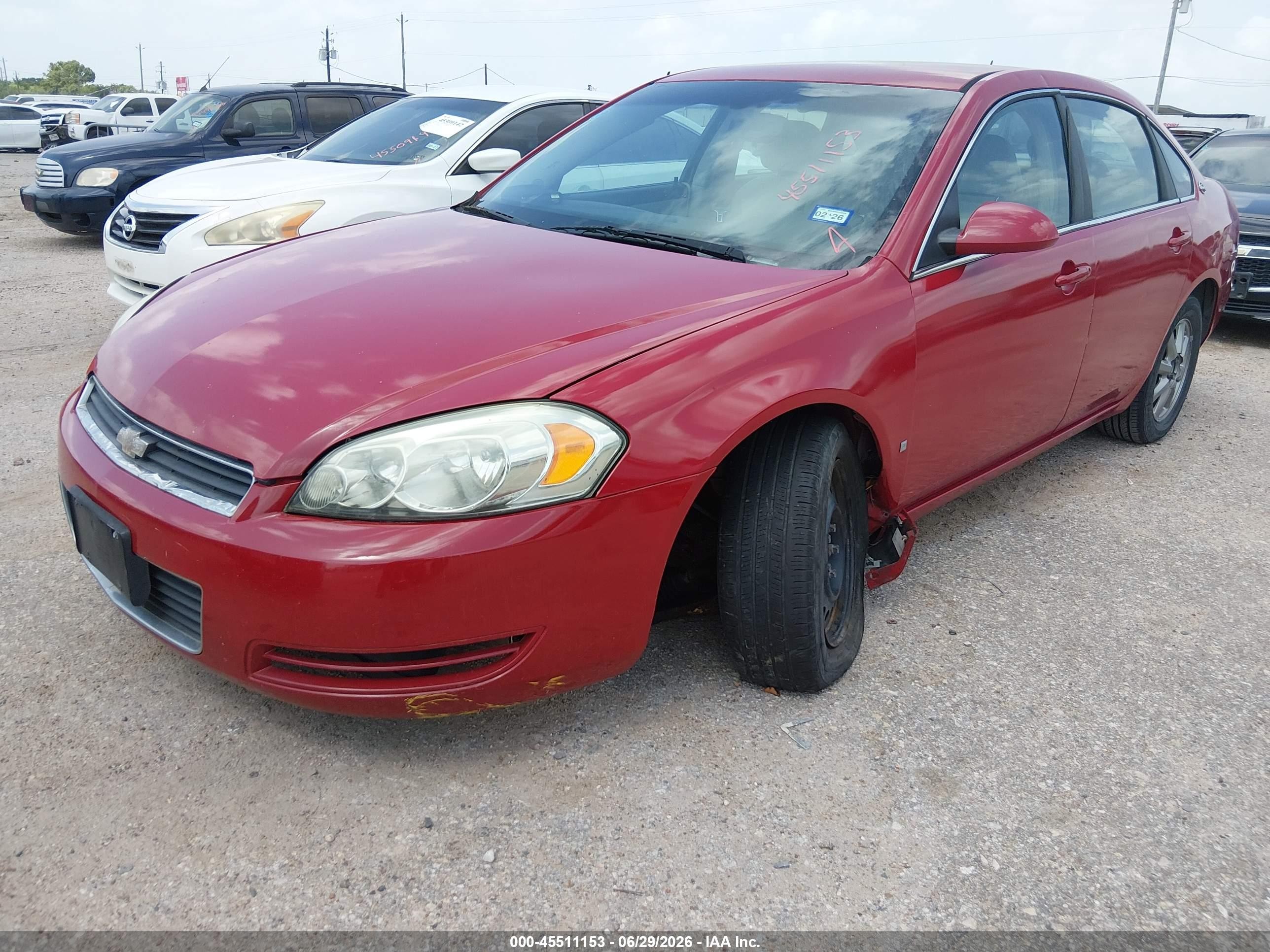 2008 Chevrolet Impala Ls Red vin: 2G1WB58K989256395