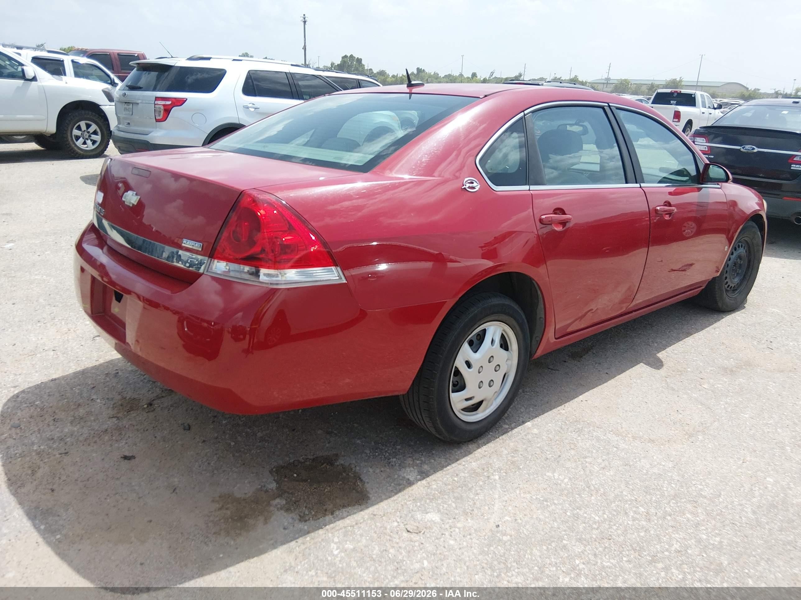 2008 Chevrolet Impala Ls Red vin: 2G1WB58K989256395