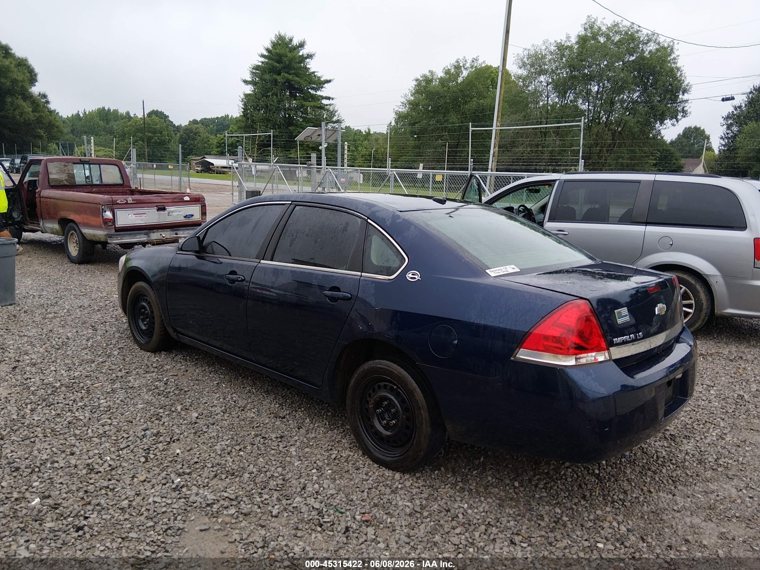 2008 Chevrolet Impala Ls Blue vin: 2G1WB58N081372707