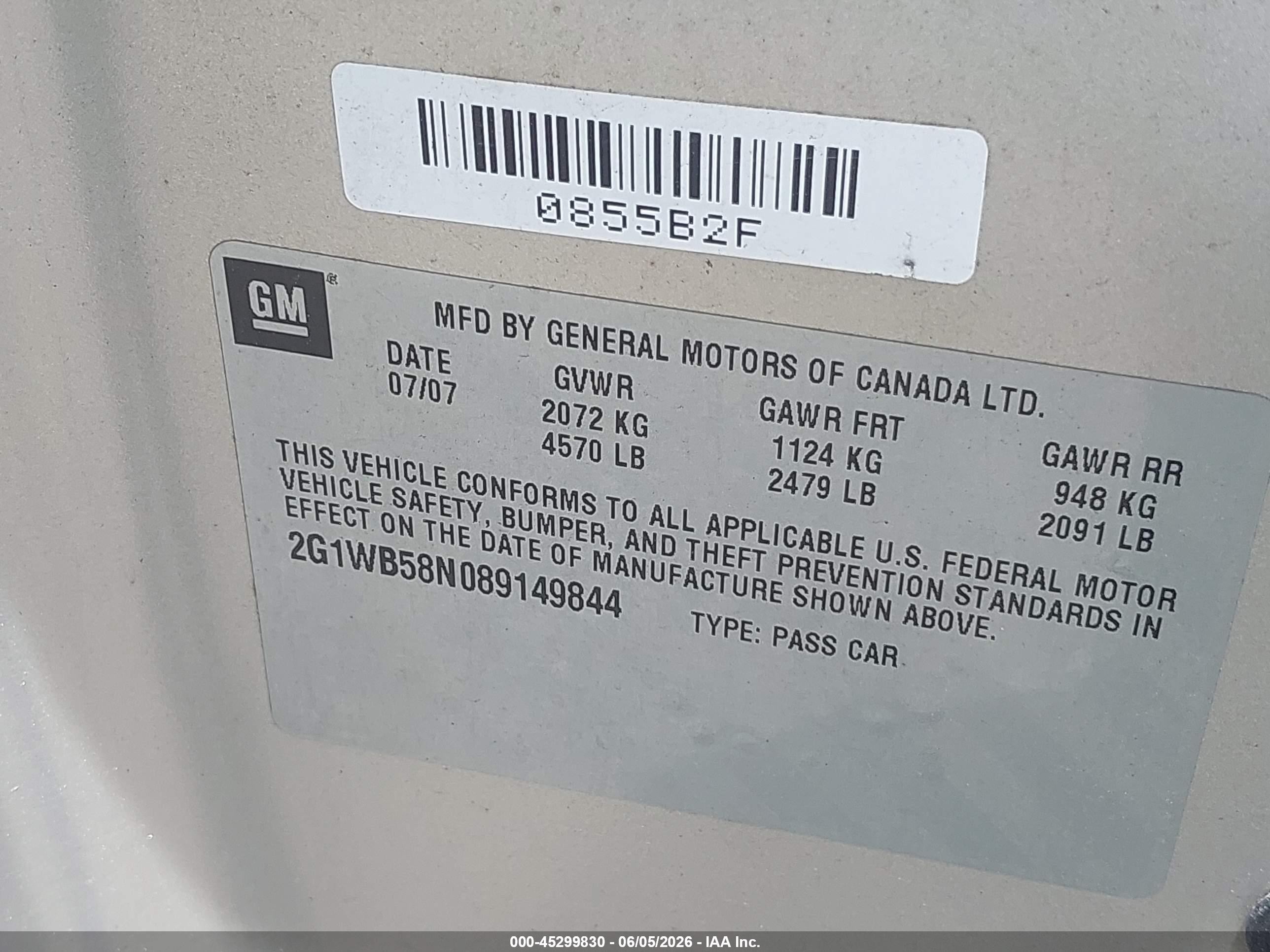 2008 Chevrolet Impala Ls Gold vin: 2G1WB58N089149844