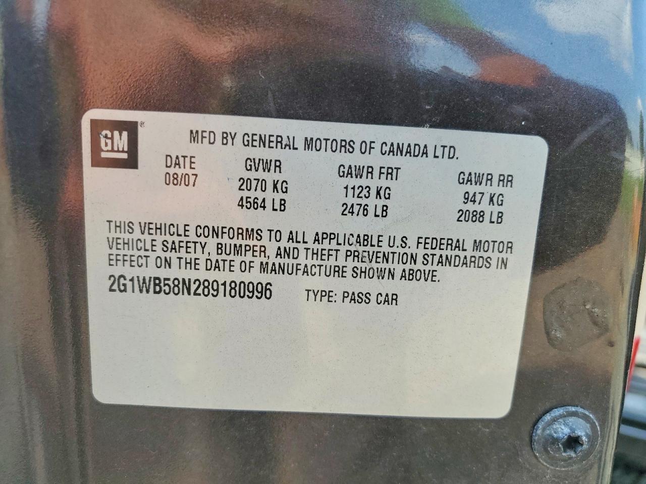2008 Chevrolet Impala Ls Gray vin: 2G1WB58N289180996