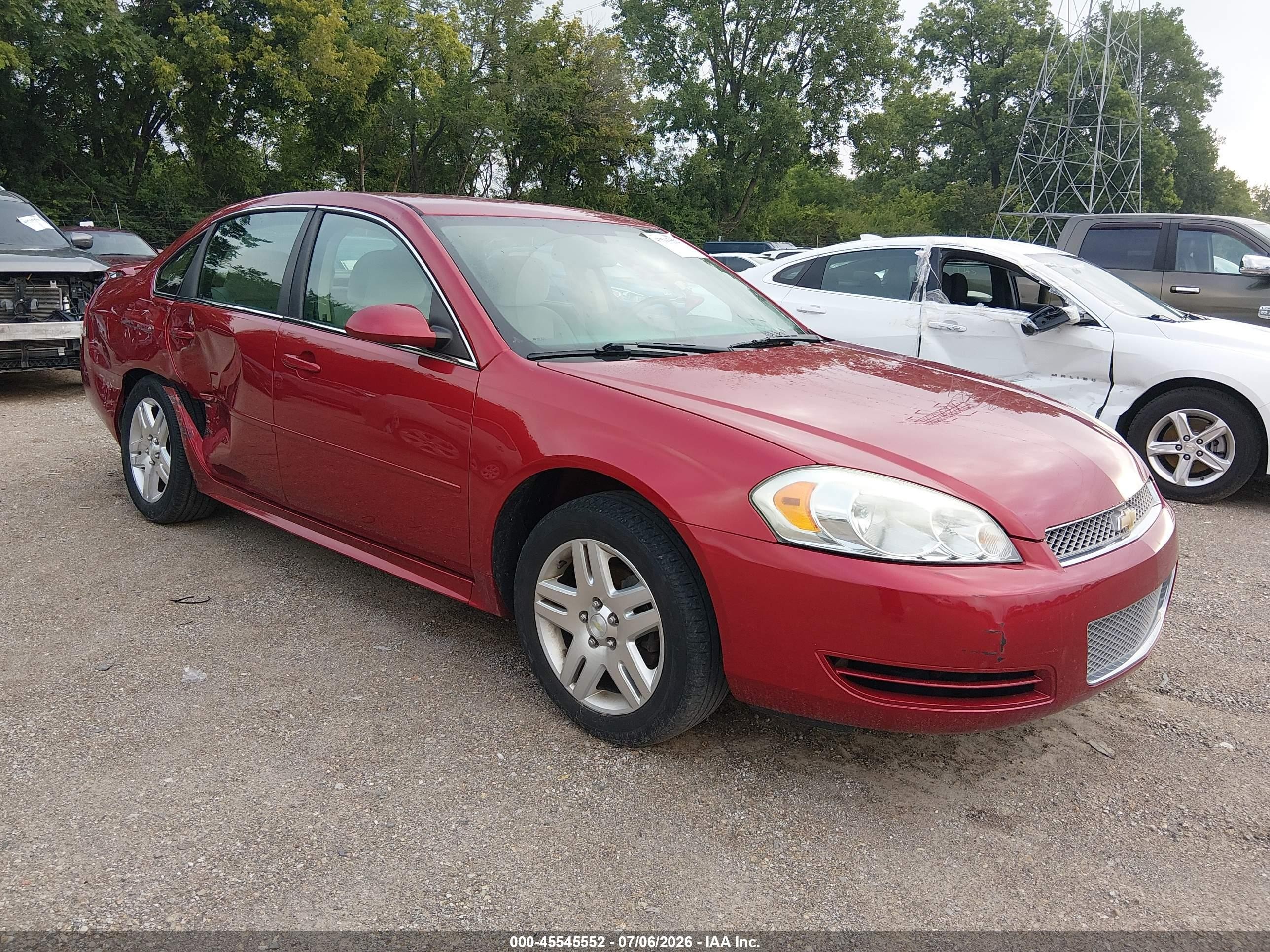 2013 Chevrolet Impala Lt Red vin: 2G1WB5E30D1146342